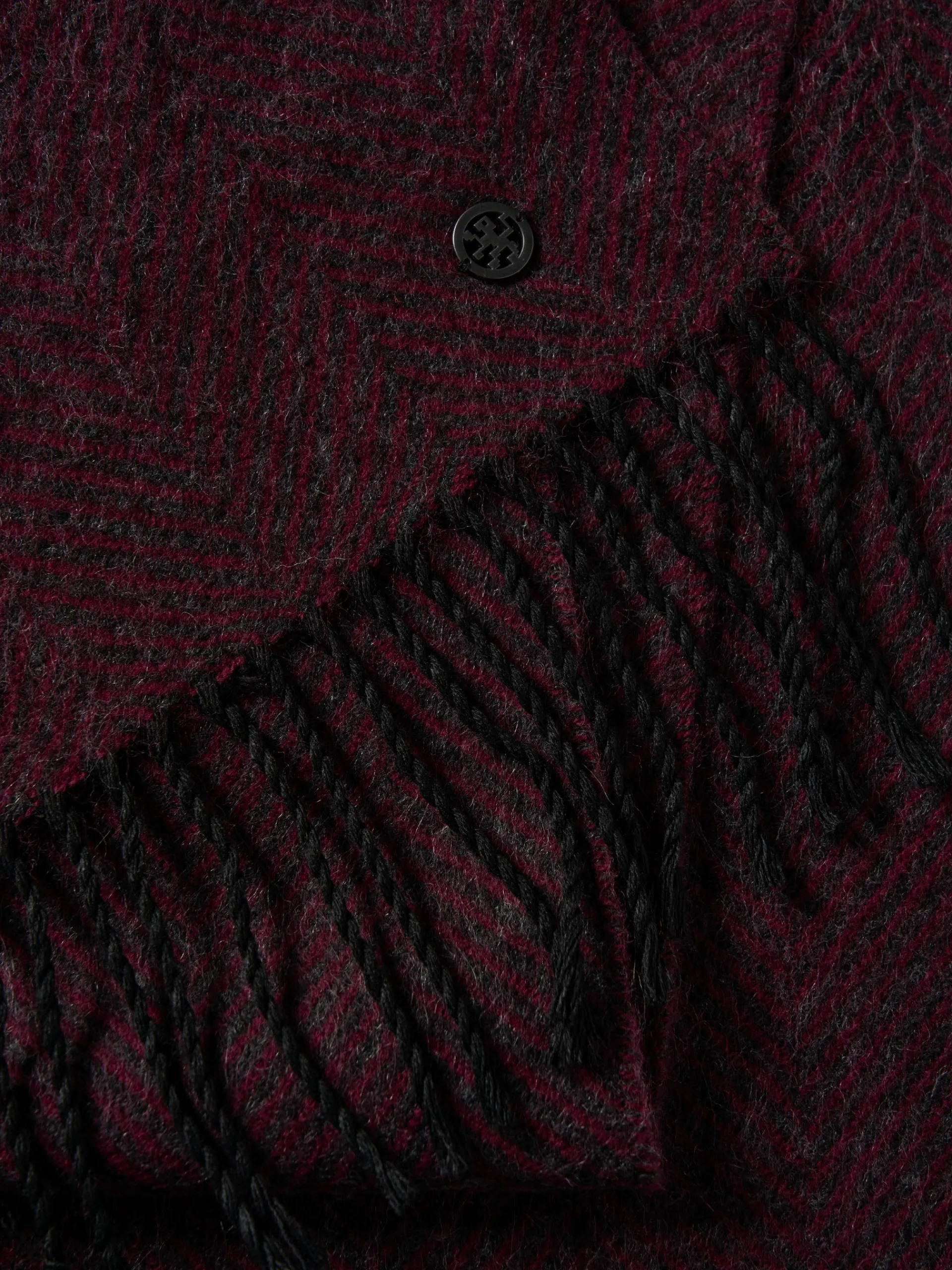 Fashion LION OF PORCHES Cachecol com estruturado zig-zag 392 Bordeaux
