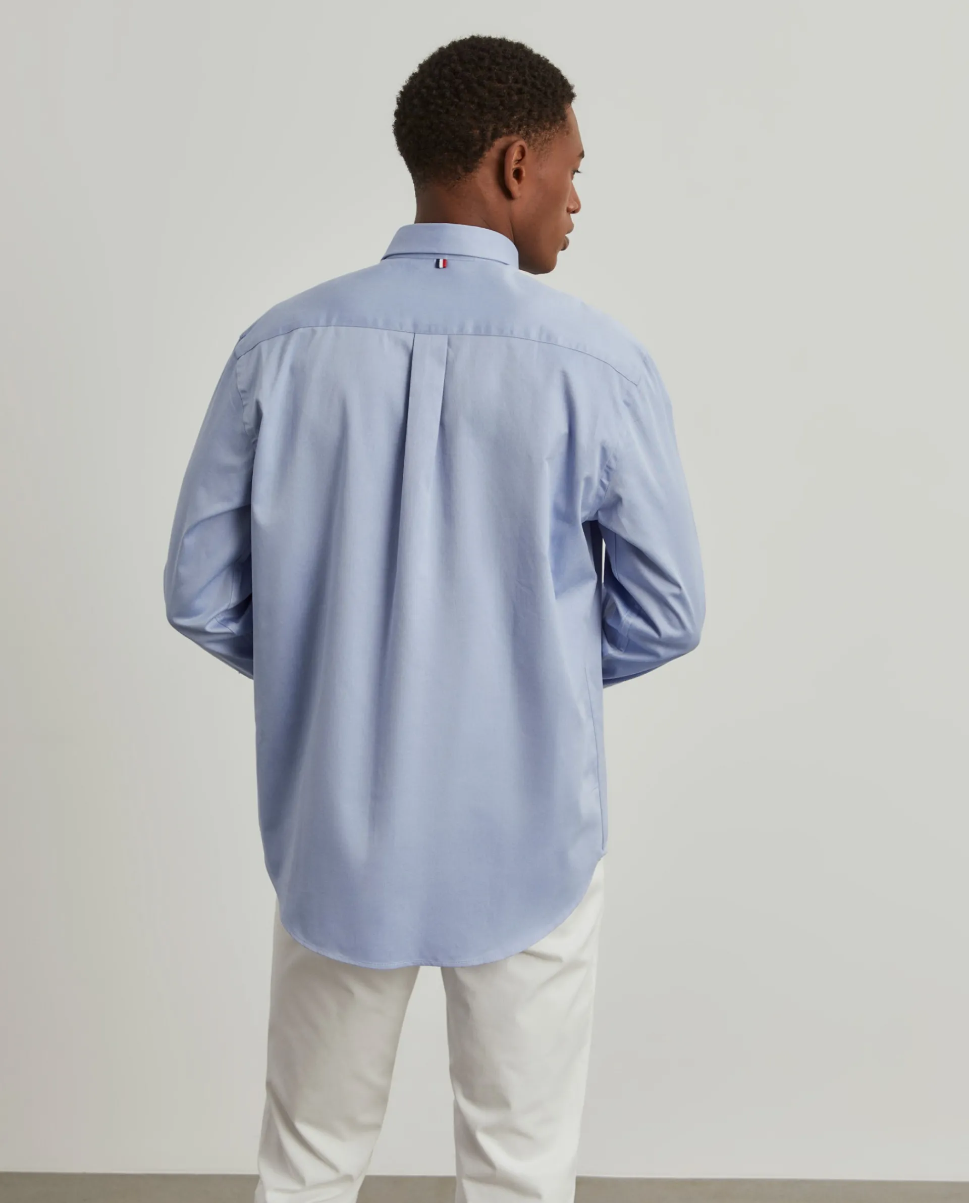 Online LION OF PORCHES Camisa regular fit de algodão em cor lisa 540 Azul