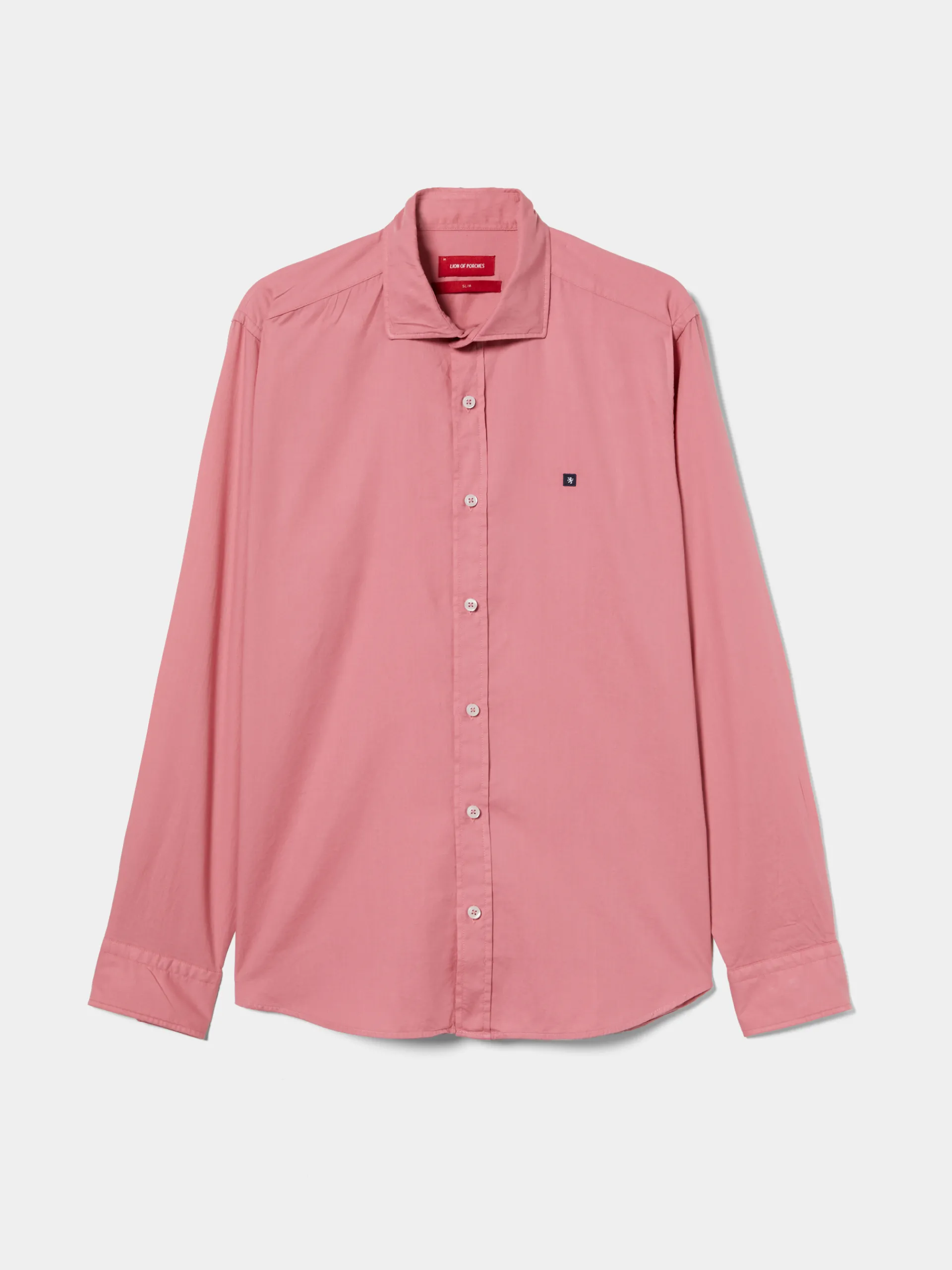 Best Sale LION OF PORCHES Camisa slim fit em tecido popelina 414 Rosa Claro