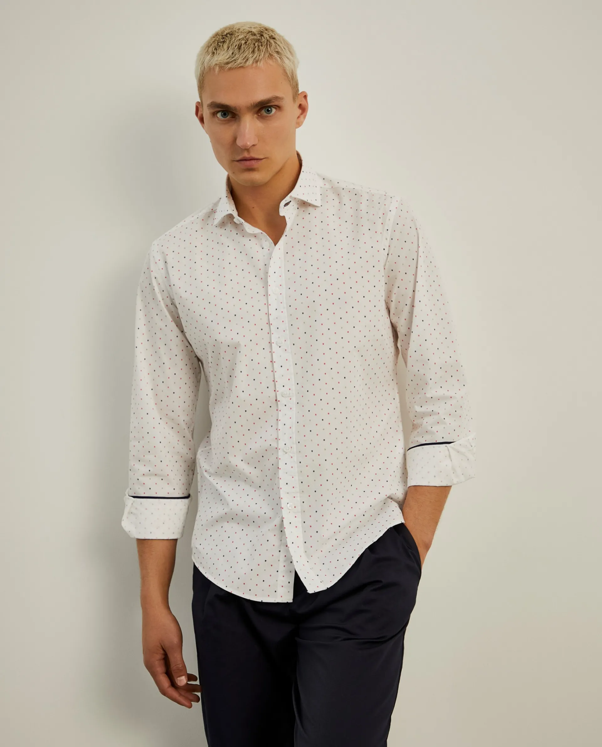 Cheap LION OF PORCHES Camisa slim fit padrão leões 001 Branco