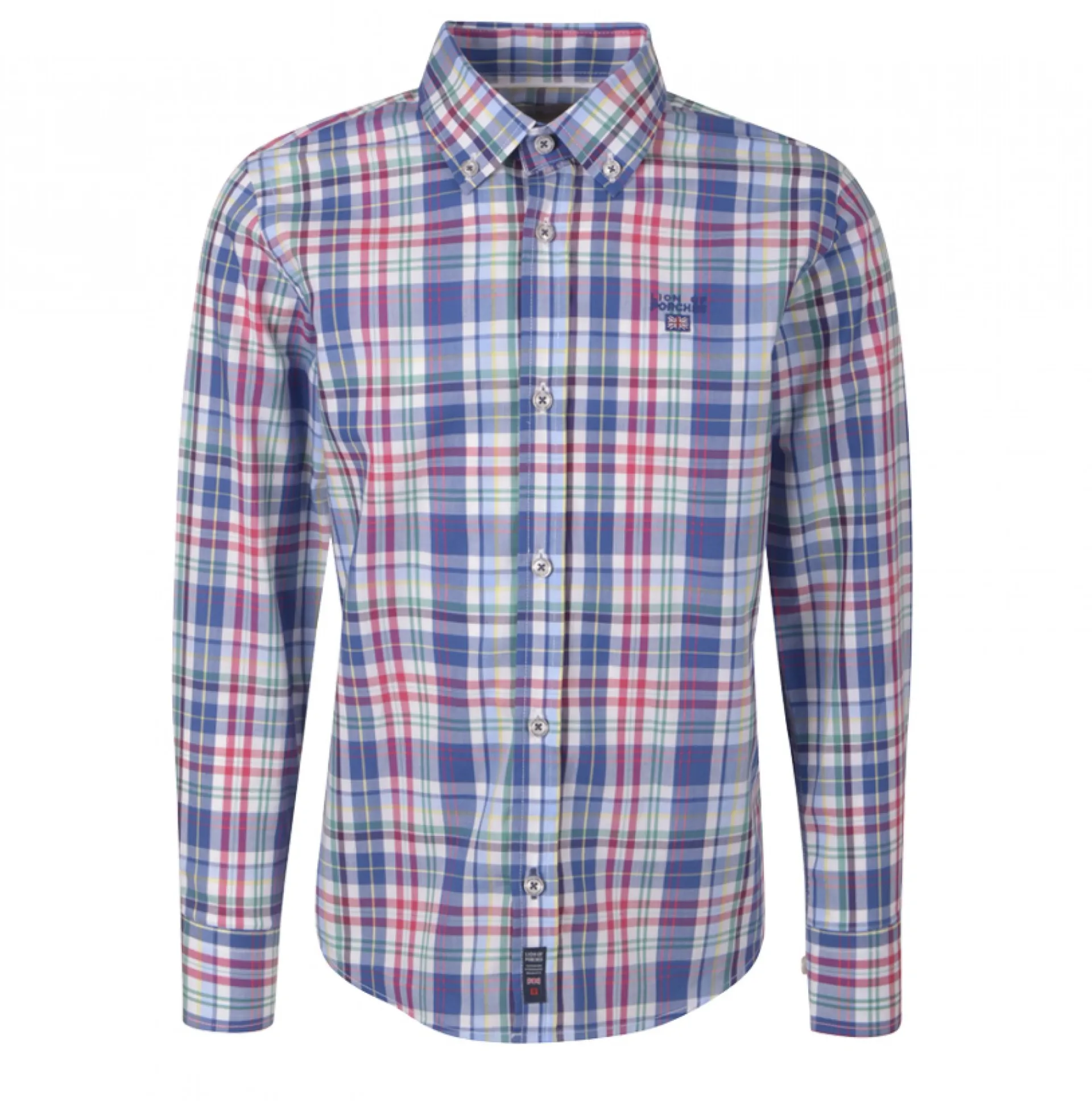 Discount LION OF PORCHES Camisa Xadrez 580 Azul Indigo