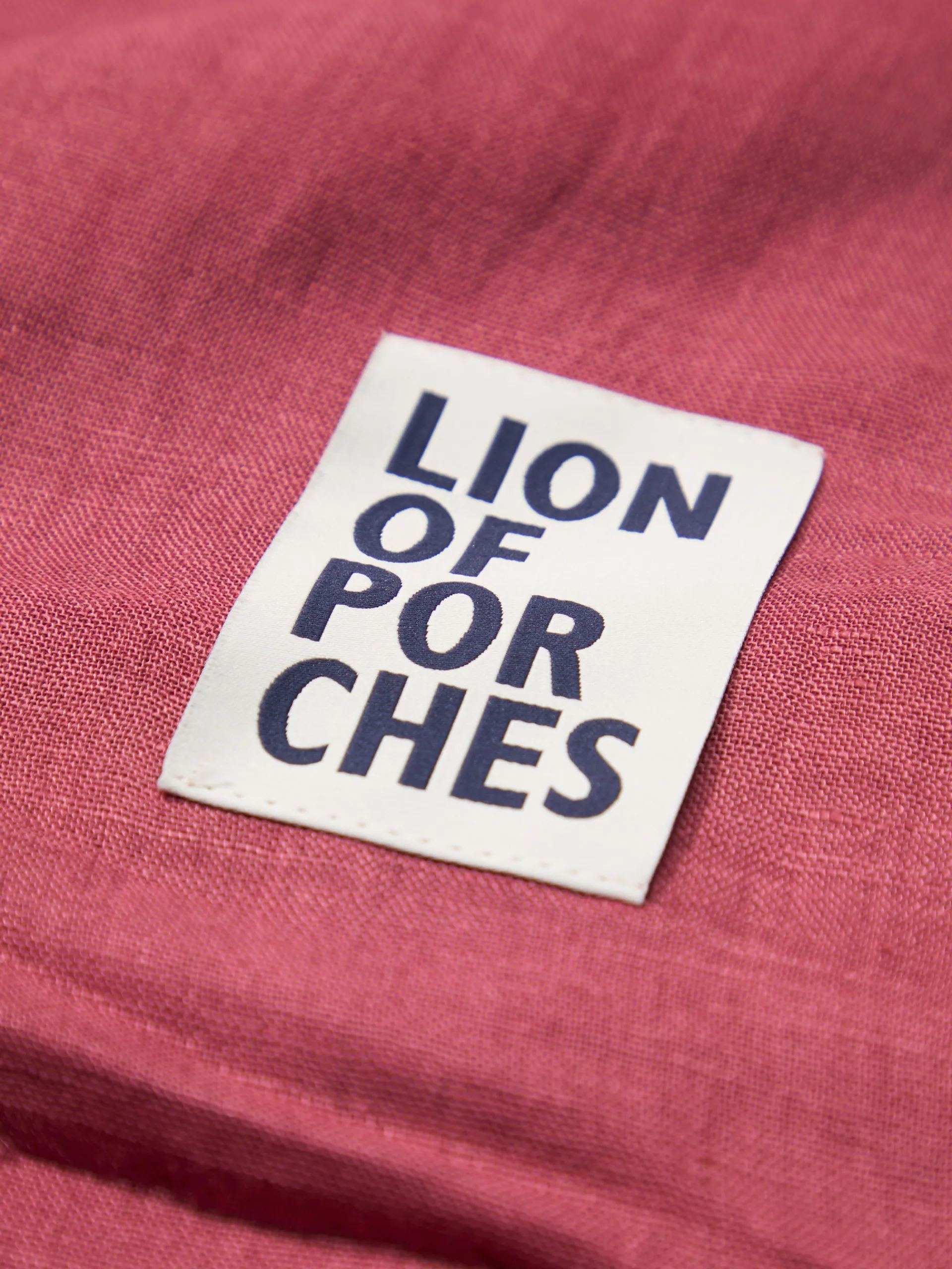 Hot LION OF PORCHES Echarpe para homem de linho e viscose com franjas e branding 402 Rosa Claro