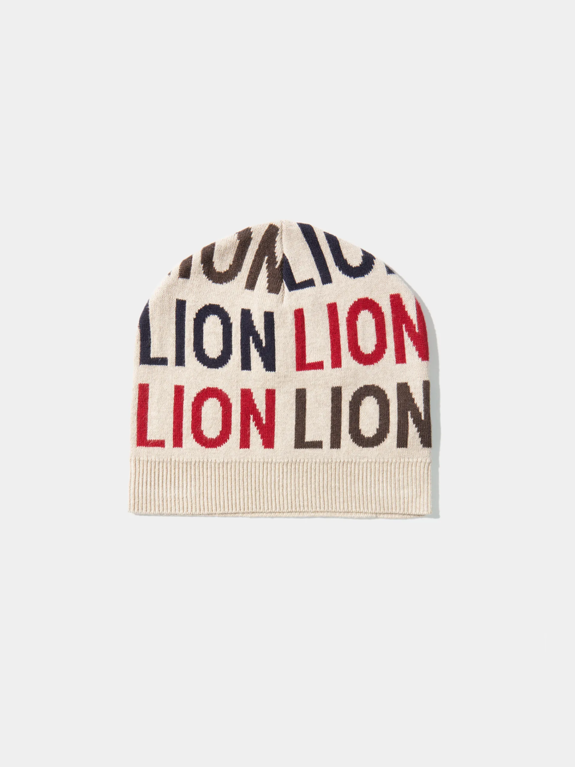 Discount LION OF PORCHES Gorro de algodão e caxemira com lettering 040 Bege