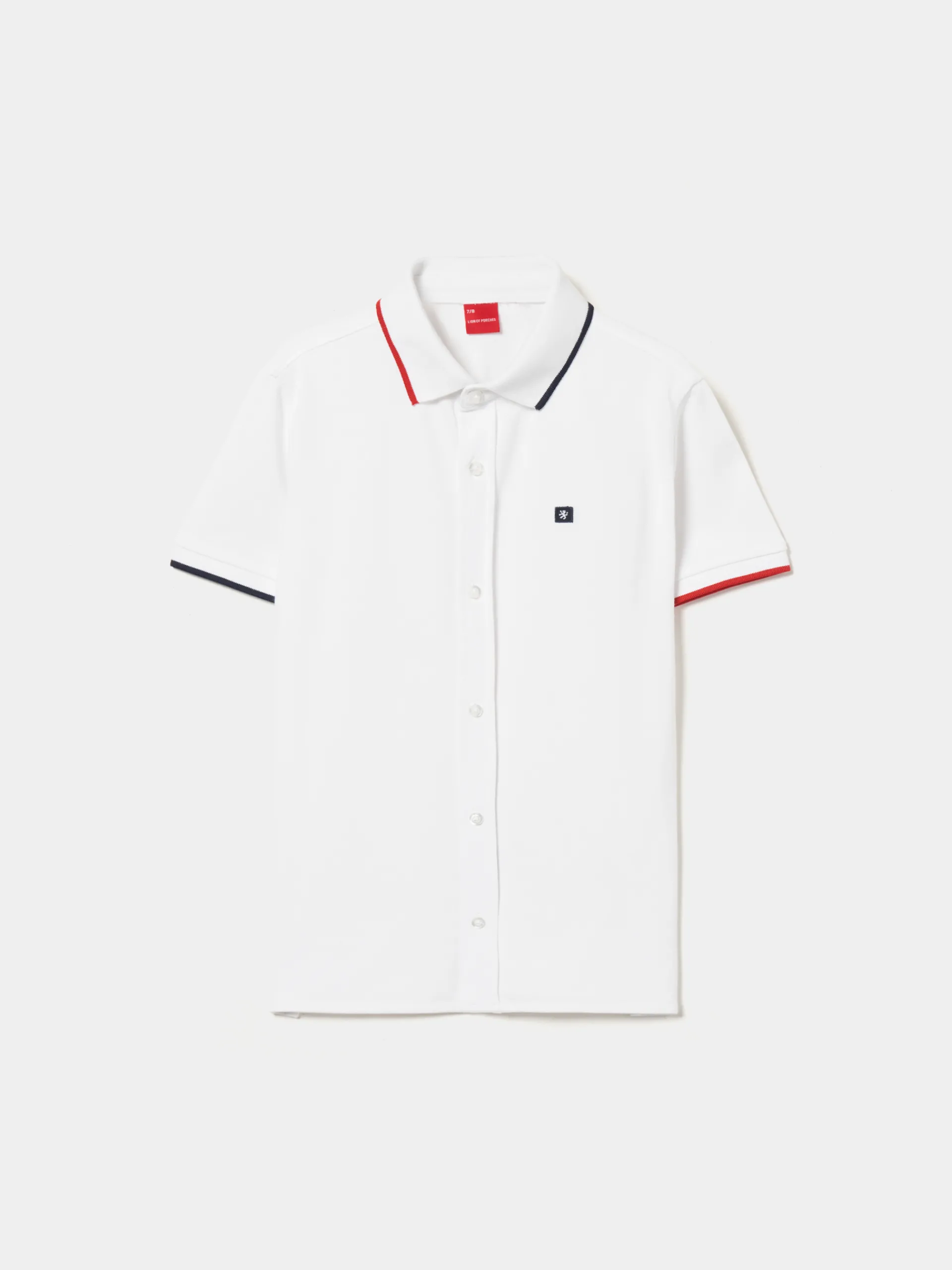 Hot LION OF PORCHES Polo camisa malha piqué com riscas 001 Branco