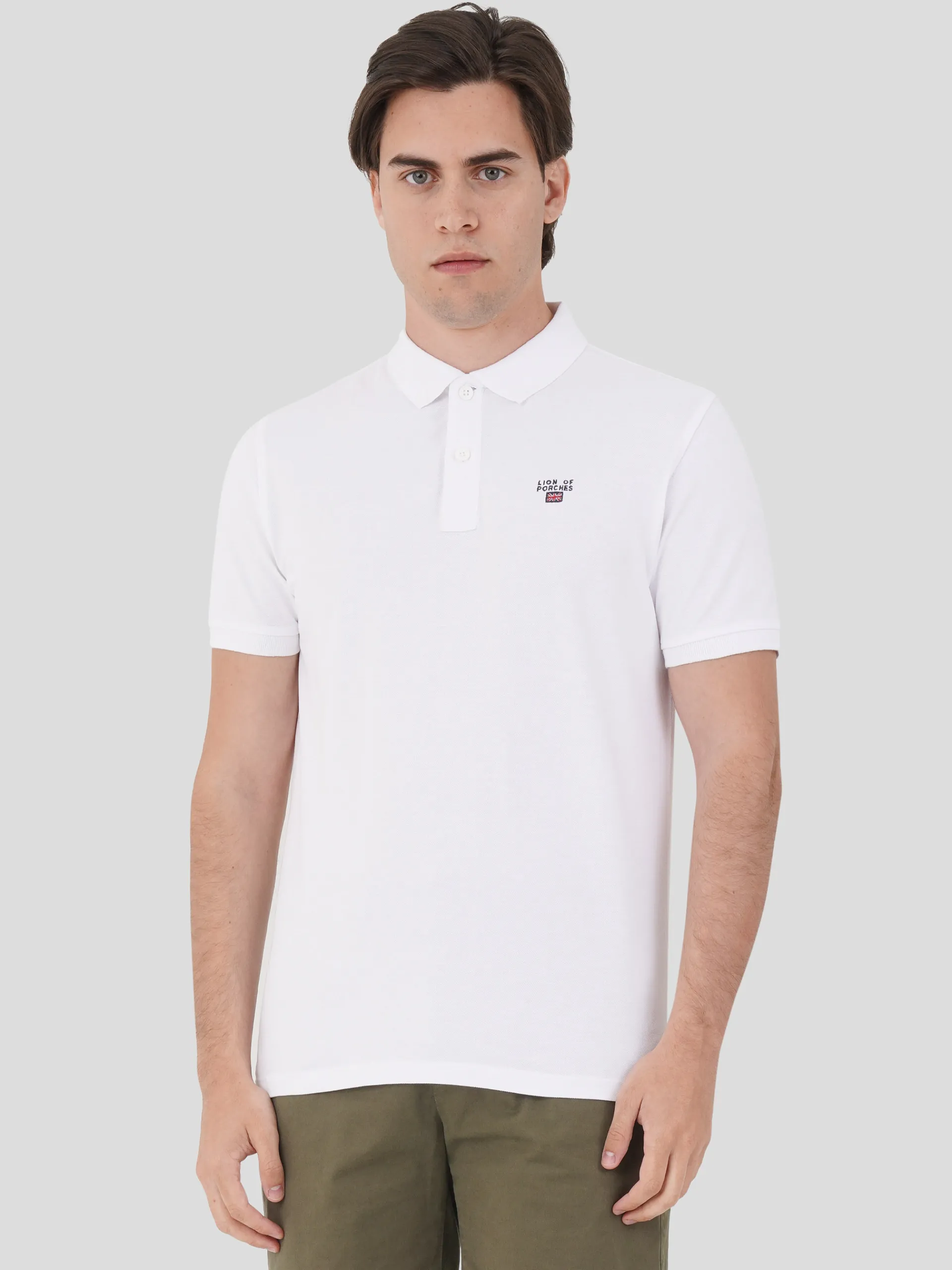 Discount LION OF PORCHES Polo Manga Curta 001 Branco