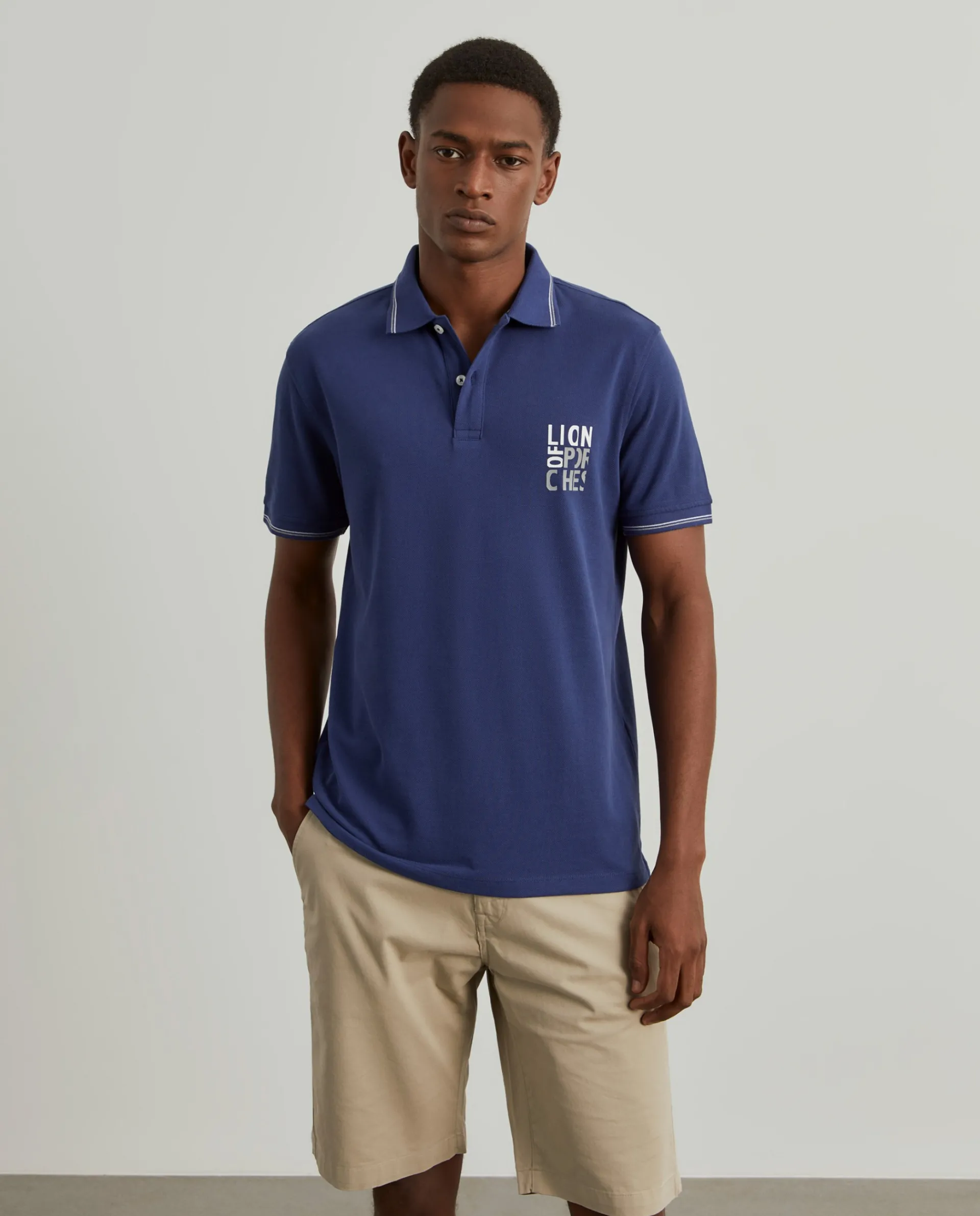 Store LION OF PORCHES Polo piqué de algodão 580 Azul Indigo