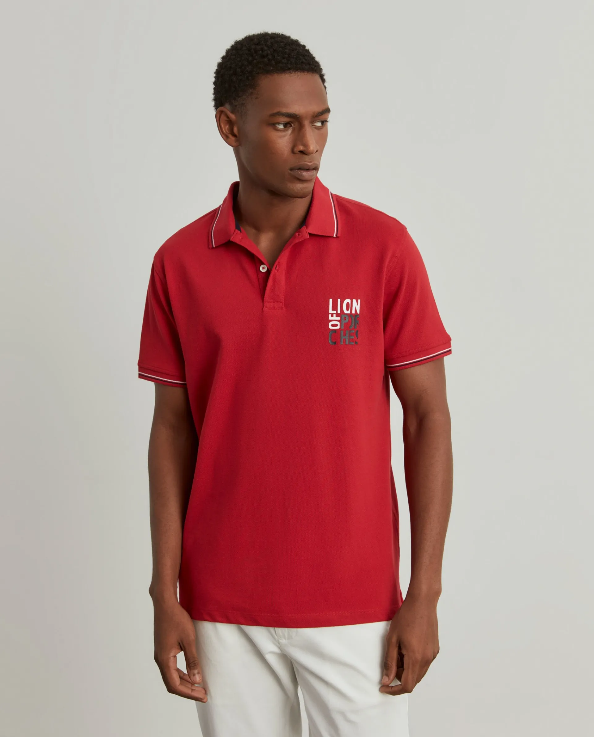 Online LION OF PORCHES Polo piqué de algodão 350 Vermelho