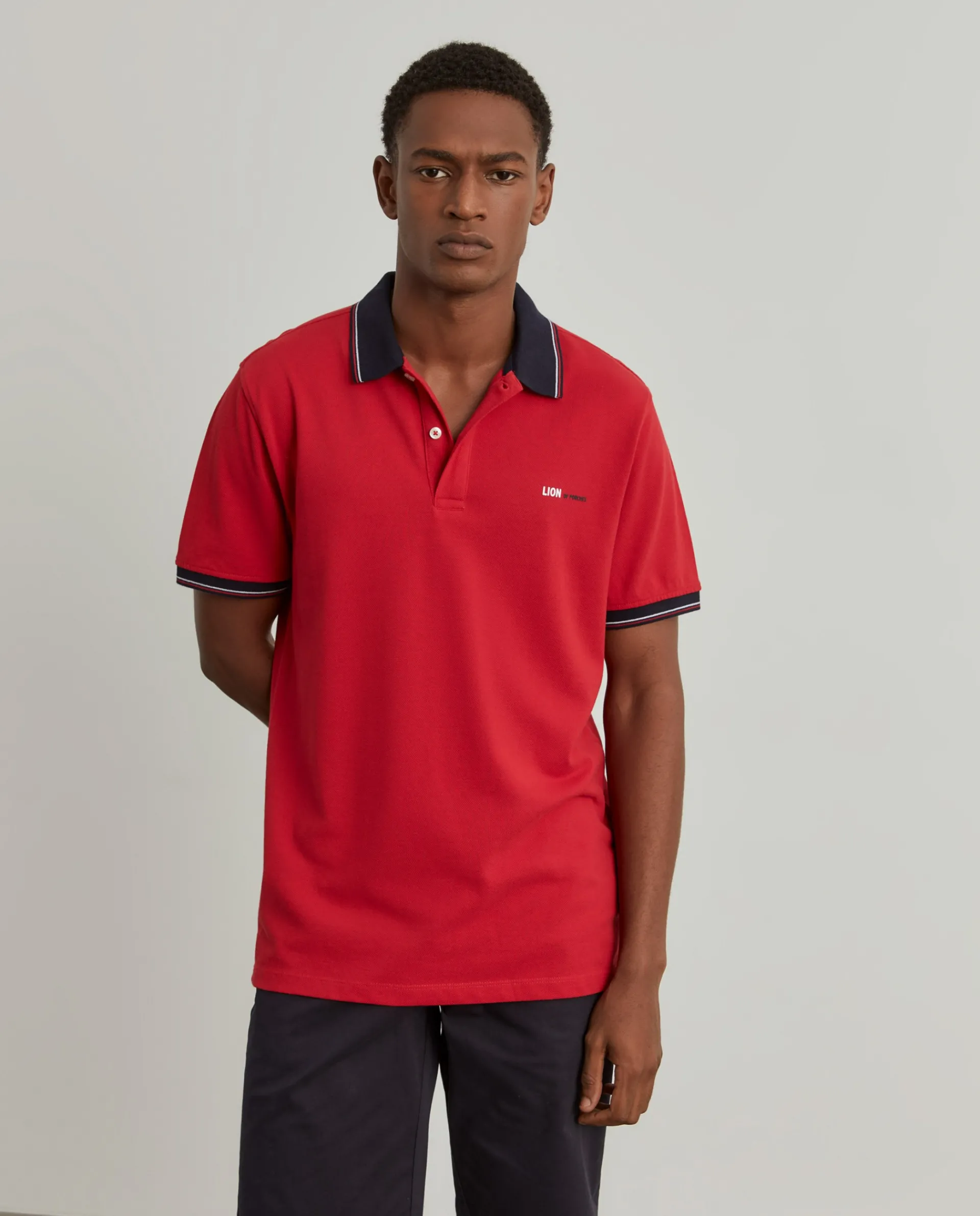 Outlet LION OF PORCHES Polo piqué regular fit 350 Vermelho