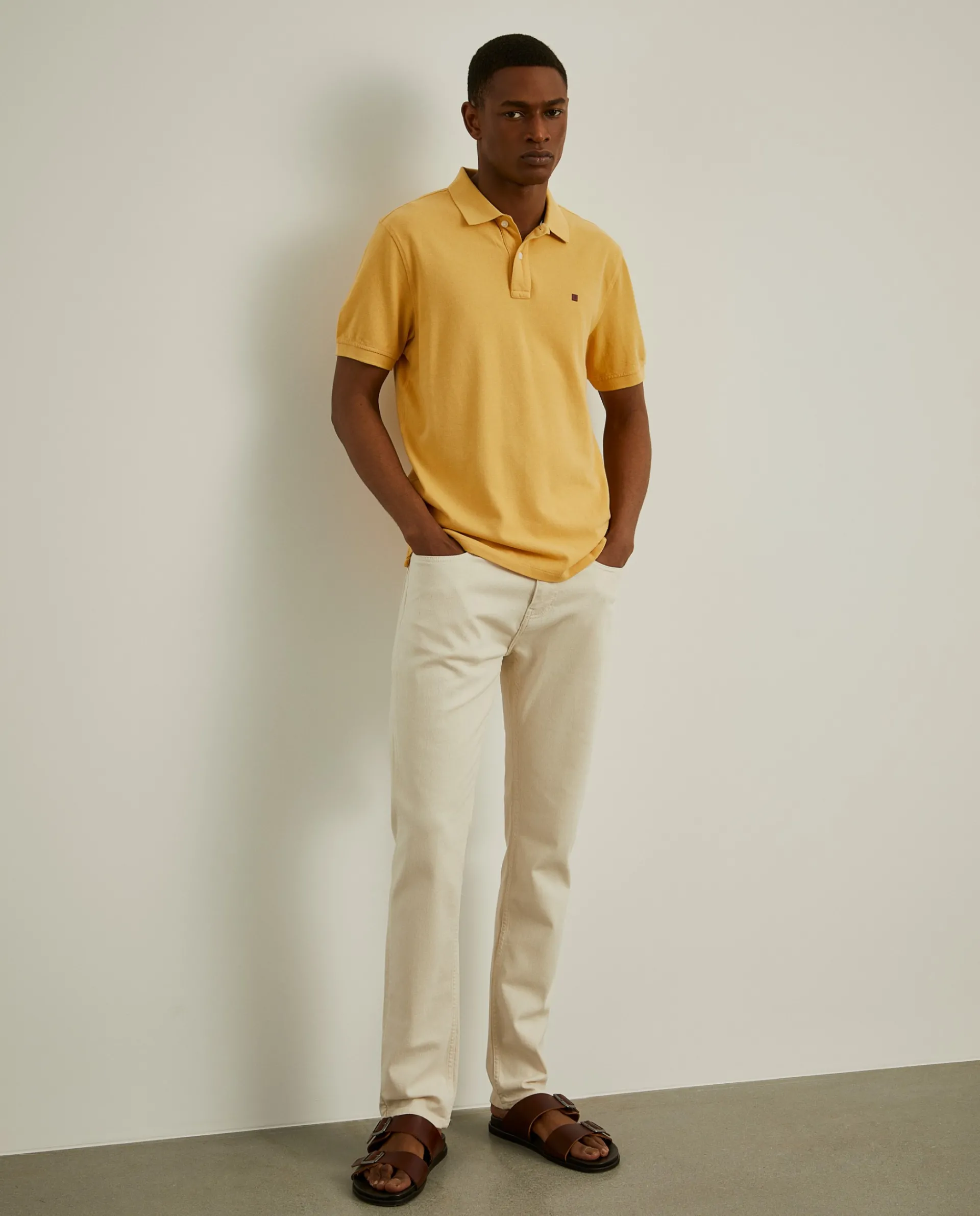 New LION OF PORCHES Polo piqué regular fit 162 Amarelo Médio