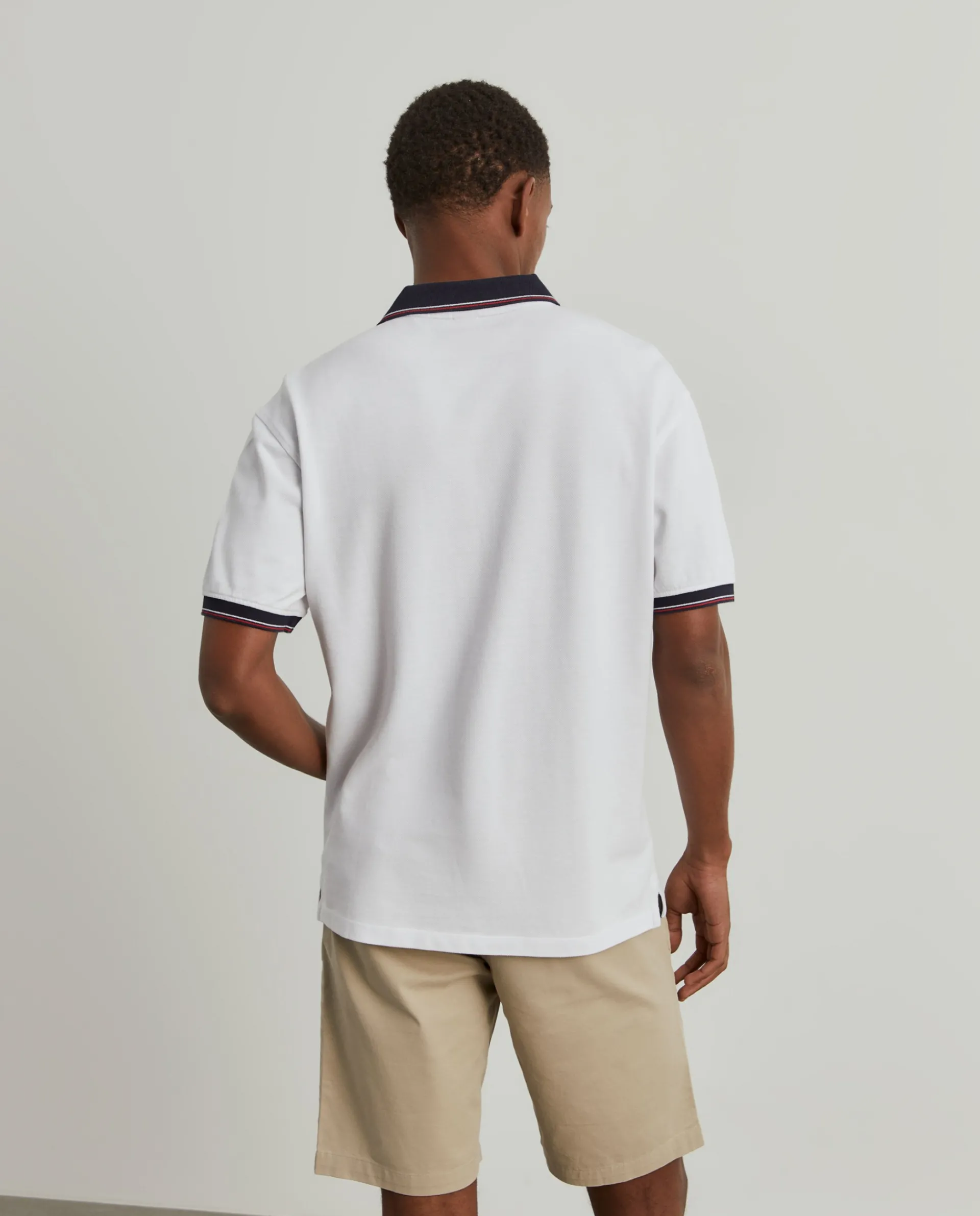 Discount LION OF PORCHES Polo piqué regular fit 001 Branco