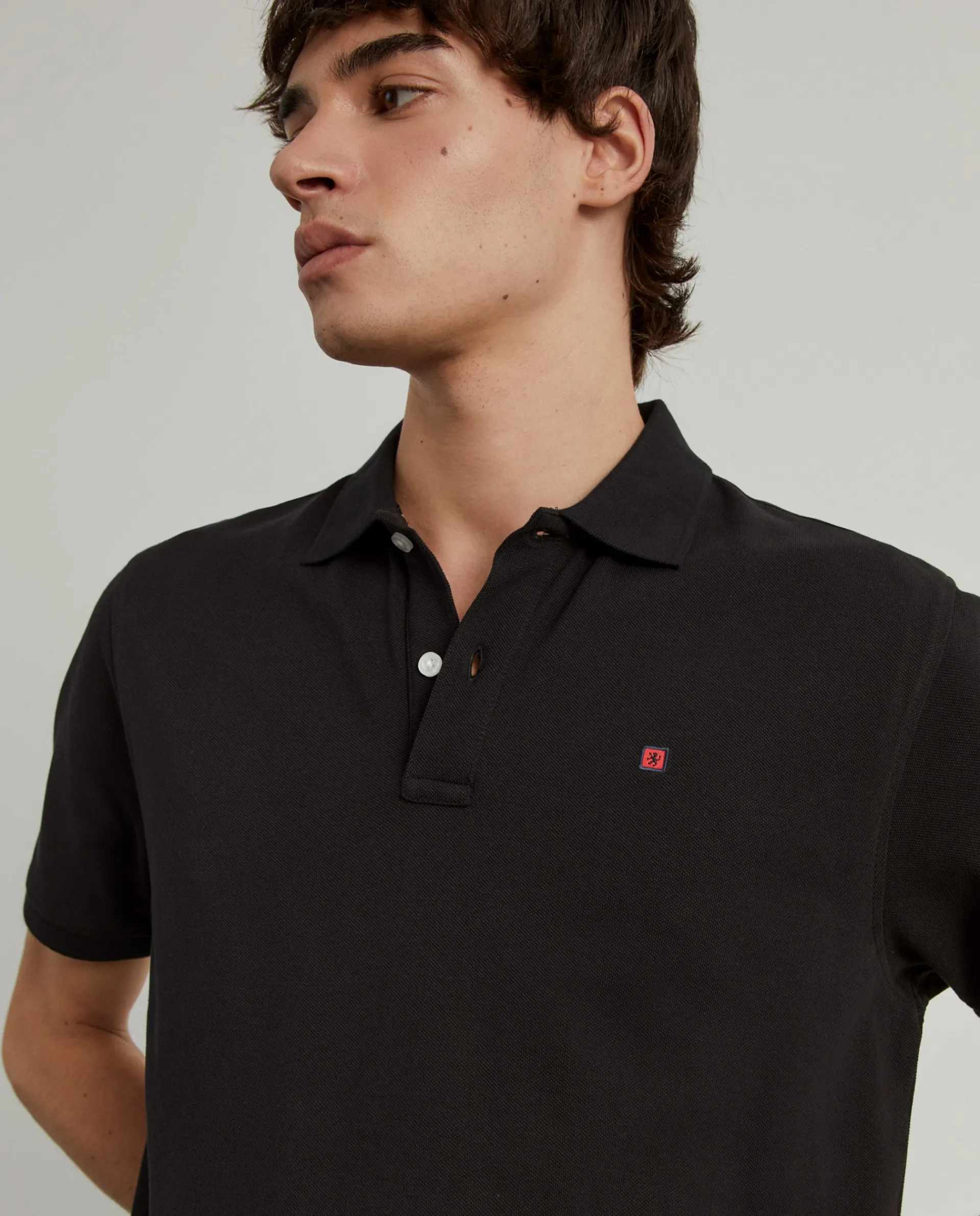 Clearance LION OF PORCHES Polo piqué regular fit em algodão 999 Preto