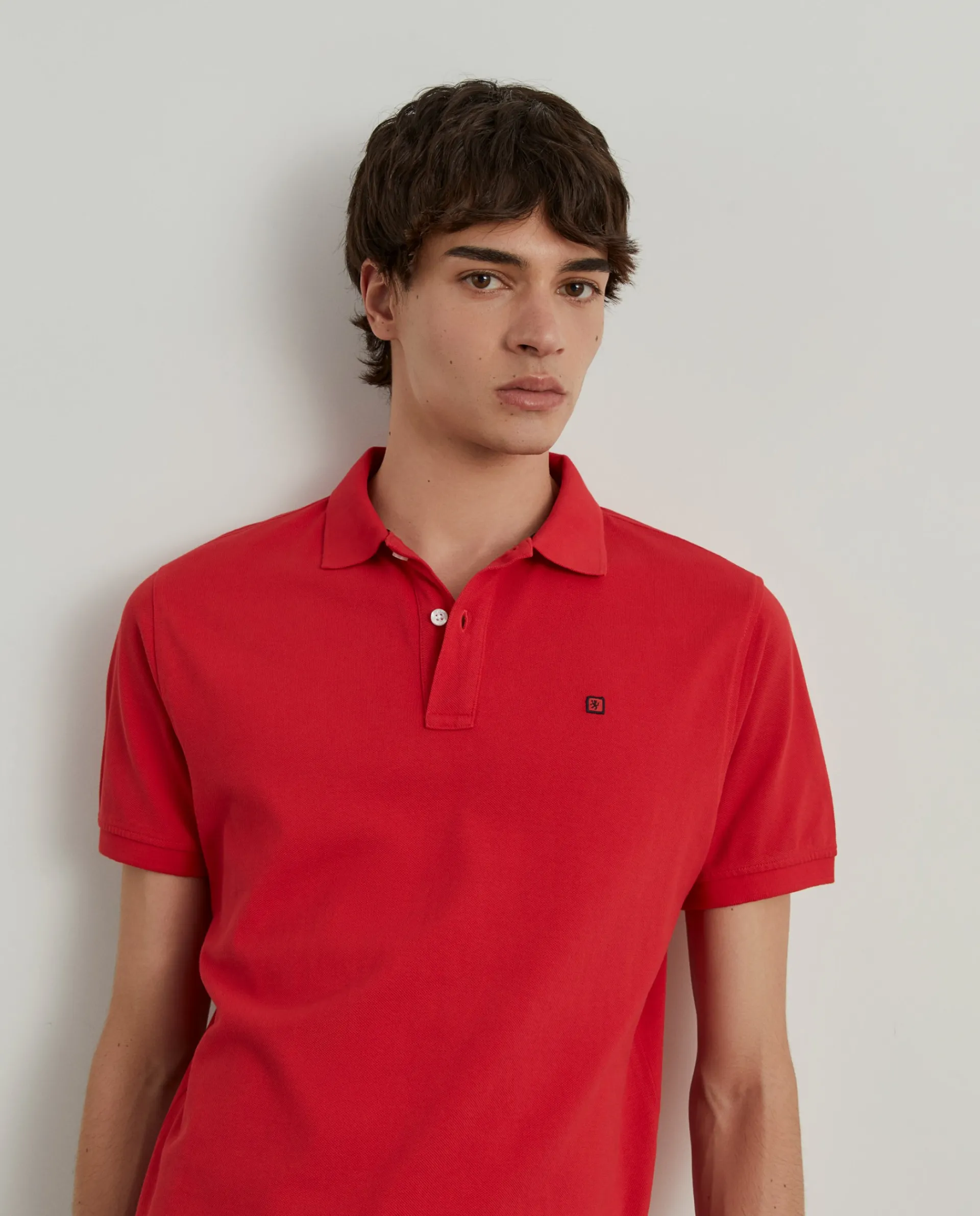 Fashion LION OF PORCHES Polo piqué regular fit em algodão 350 Vermelho