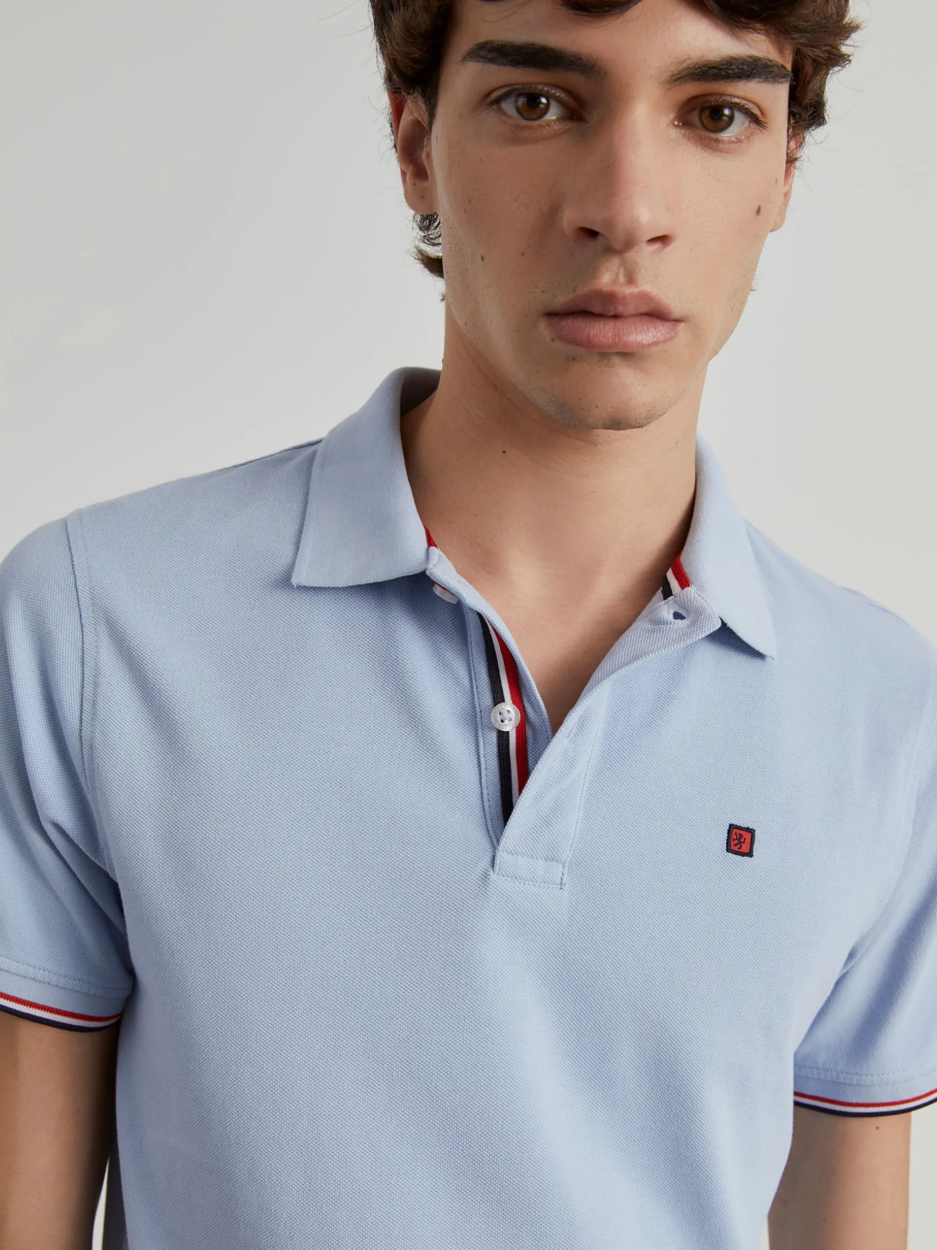 Online LION OF PORCHES Polo piqué slim fit em algodão 510 Azul Claro