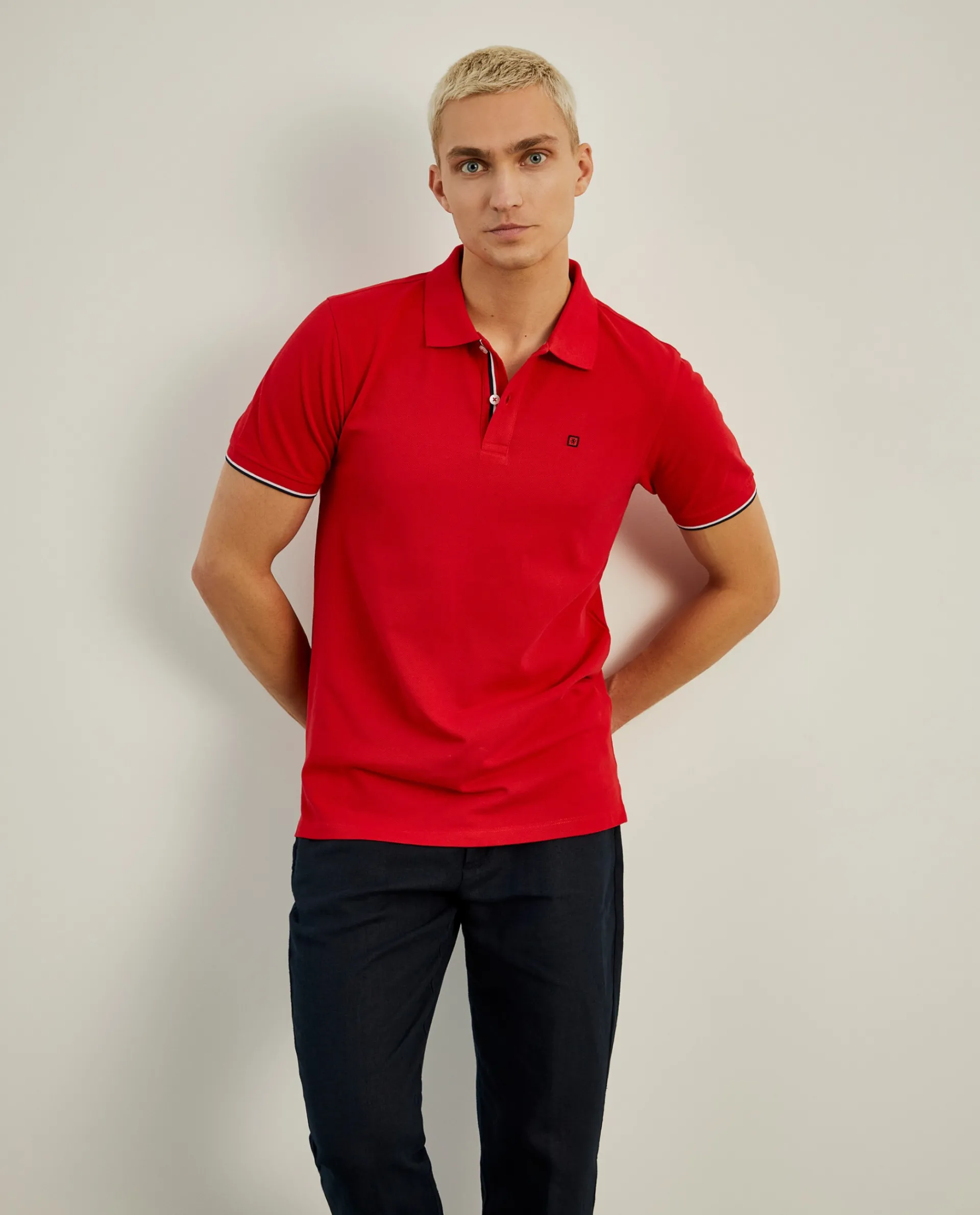 Outlet LION OF PORCHES Polo piqué slim fit em algodão 350 Vermelho