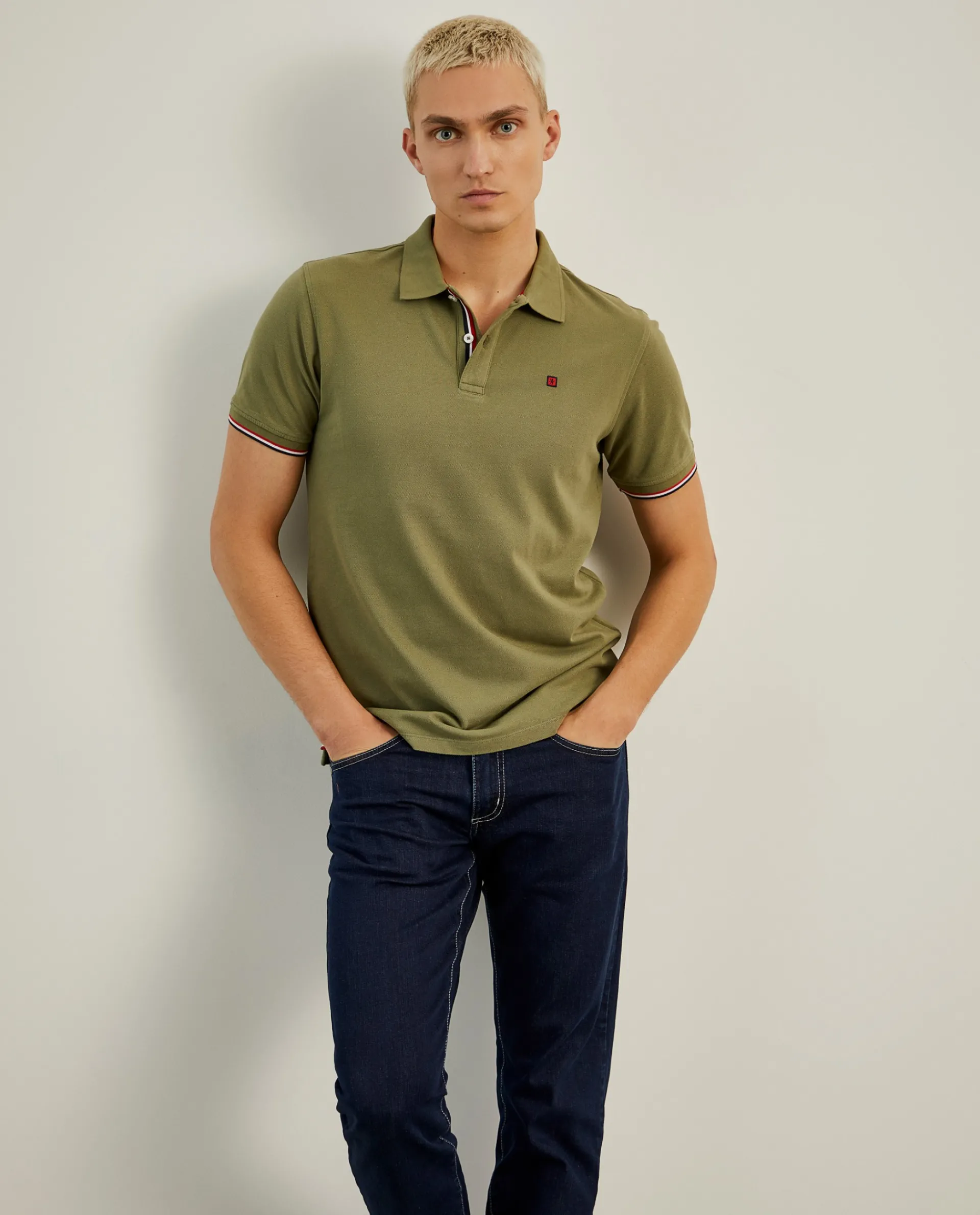 Cheap LION OF PORCHES Polo piqué slim fit em algodão 658 Kaki escuro