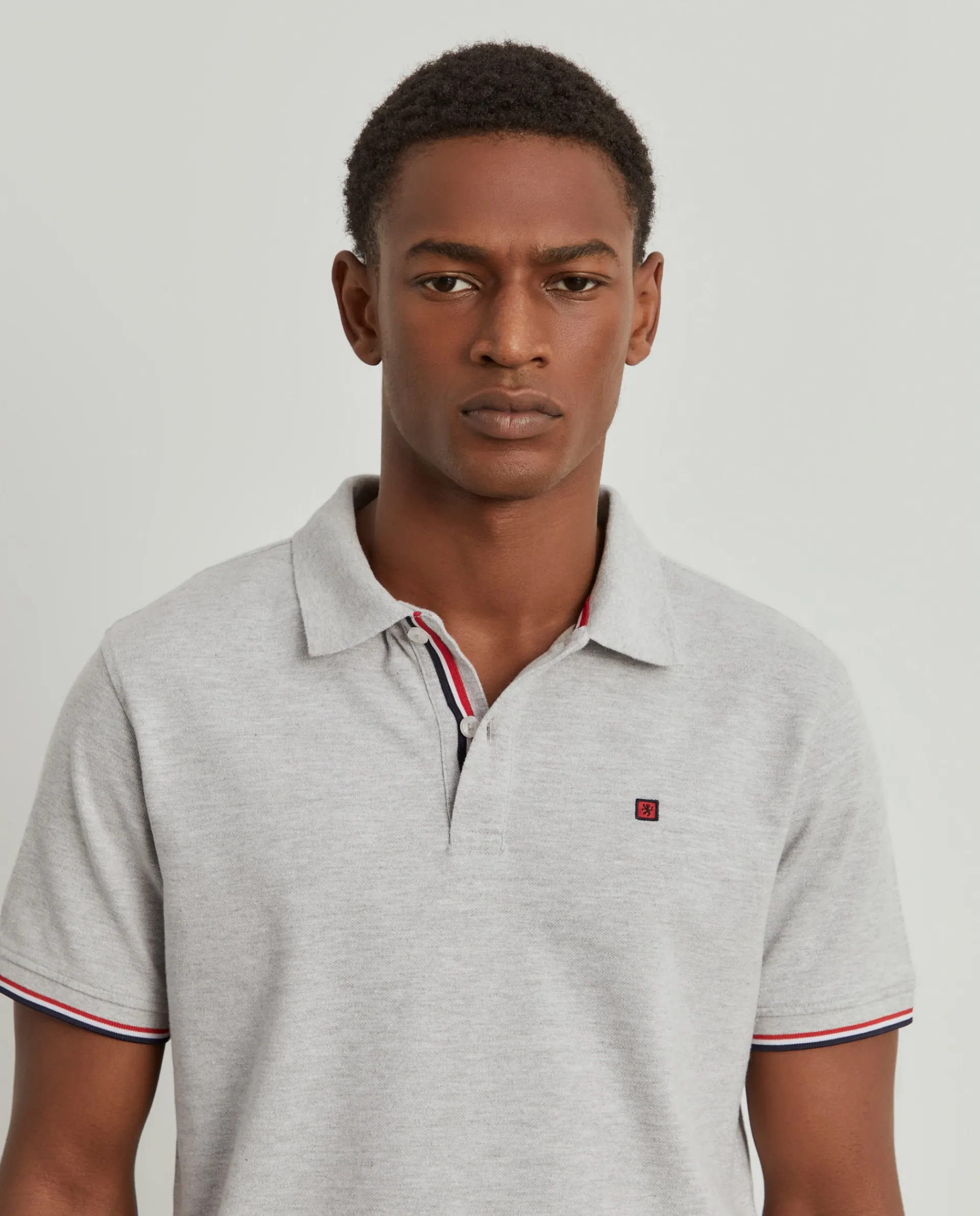 Sale LION OF PORCHES Polo piqué slim fit em algodão 920 Cinza Mescla Claro