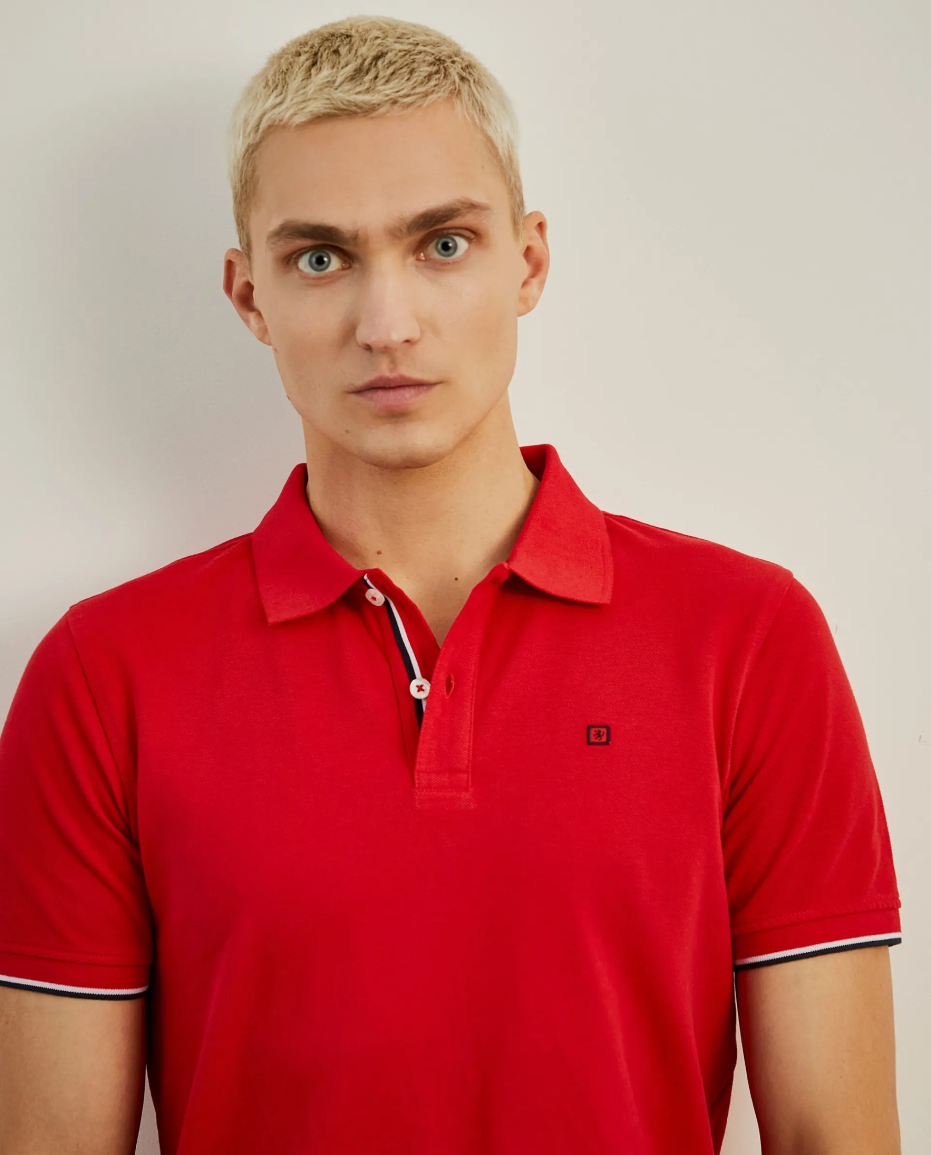 Outlet LION OF PORCHES Polo piqué slim fit em algodão 350 Vermelho