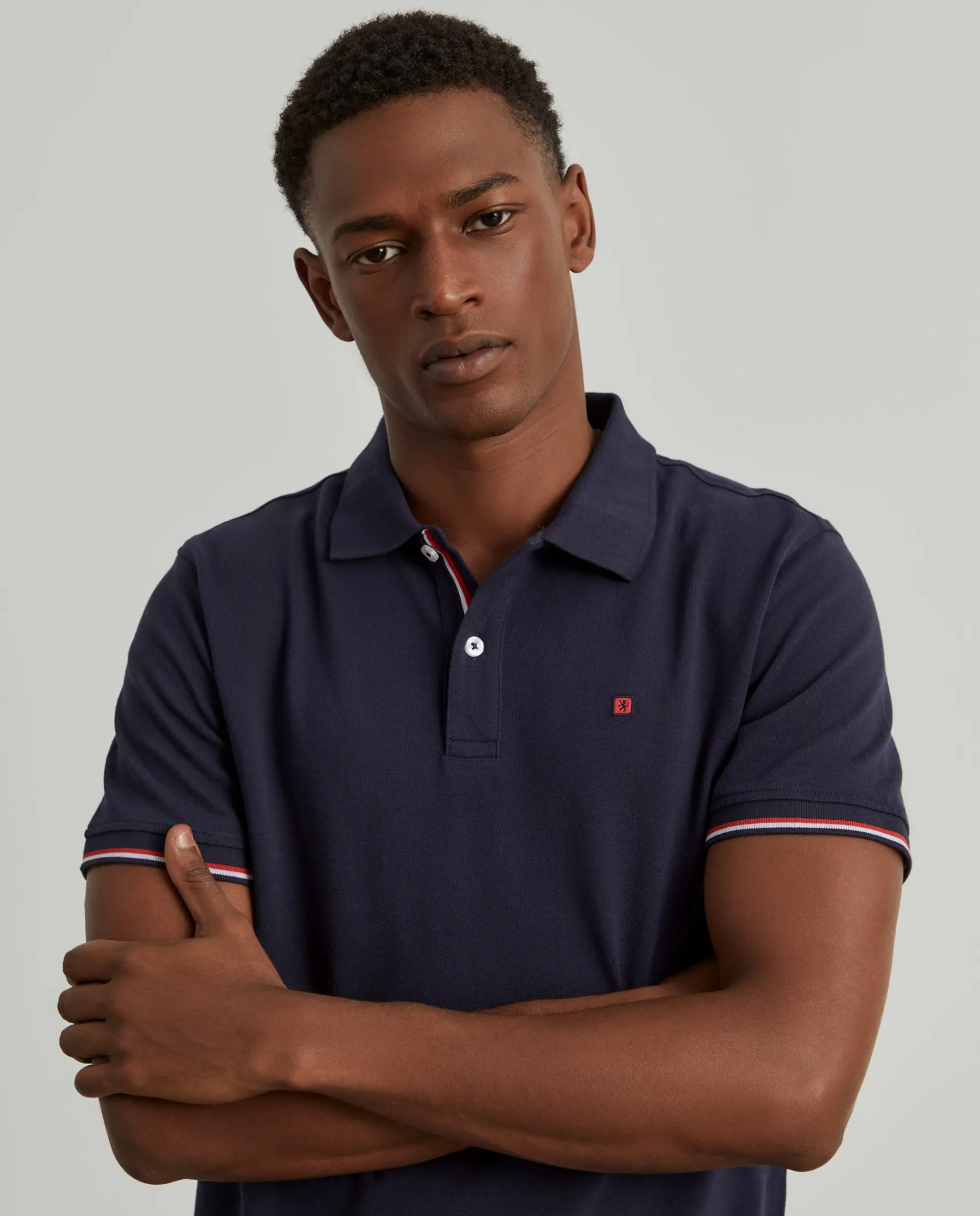 Shop LION OF PORCHES Polo piqué slim fit em algodão 599 Marinho