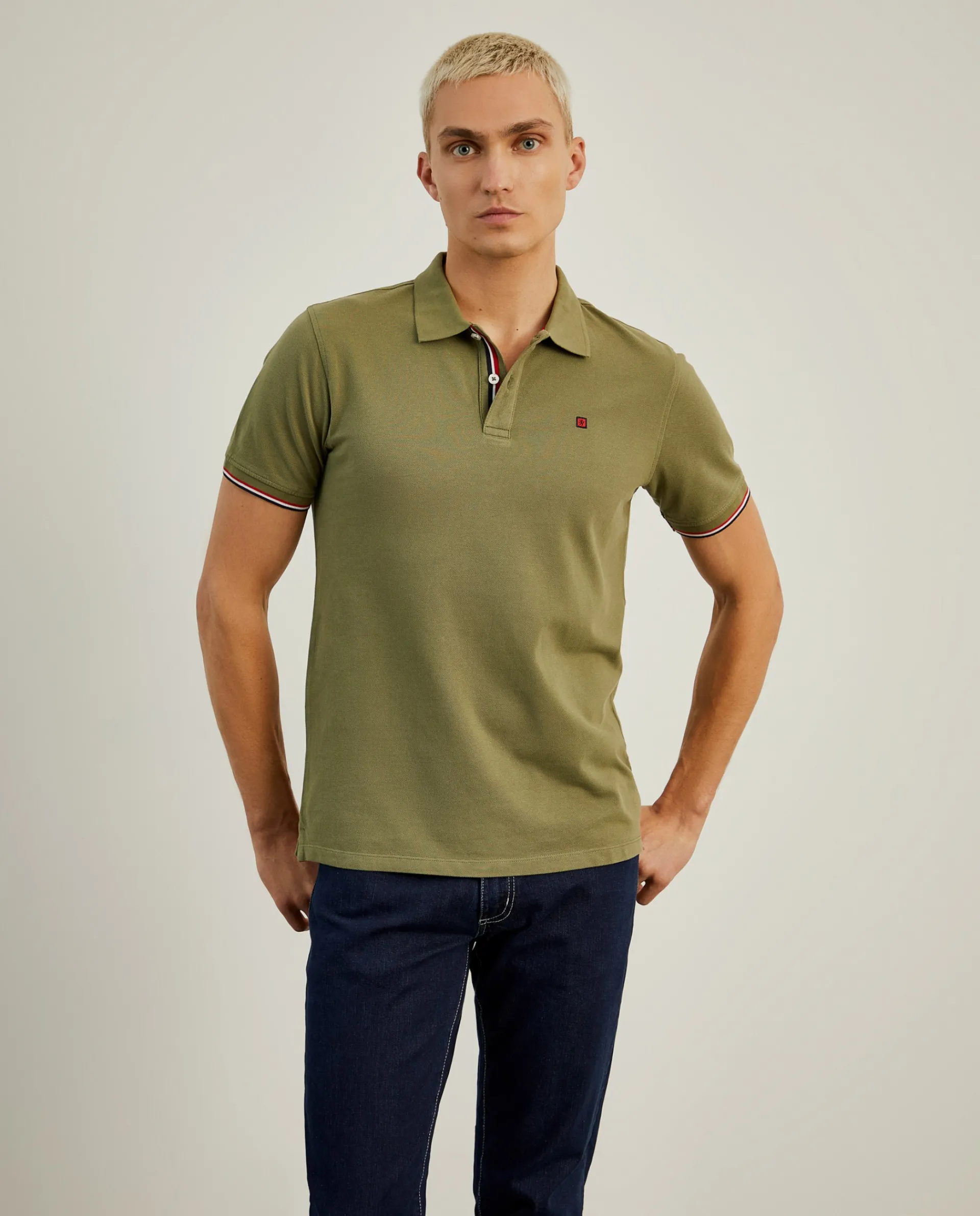 Cheap LION OF PORCHES Polo piqué slim fit em algodão 658 Kaki escuro