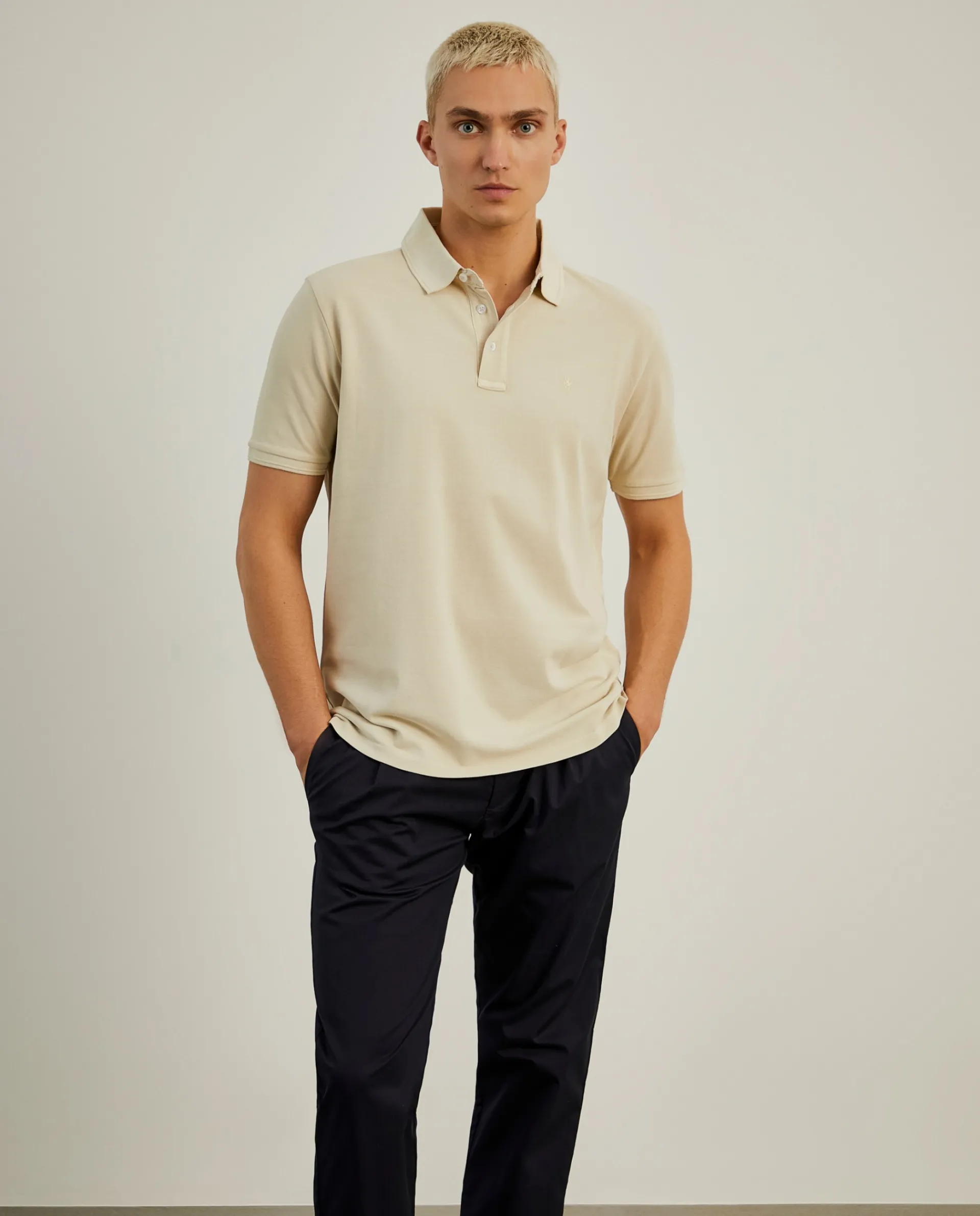 Outlet LION OF PORCHES Polo piqué slim fit garment dye 035 Bege