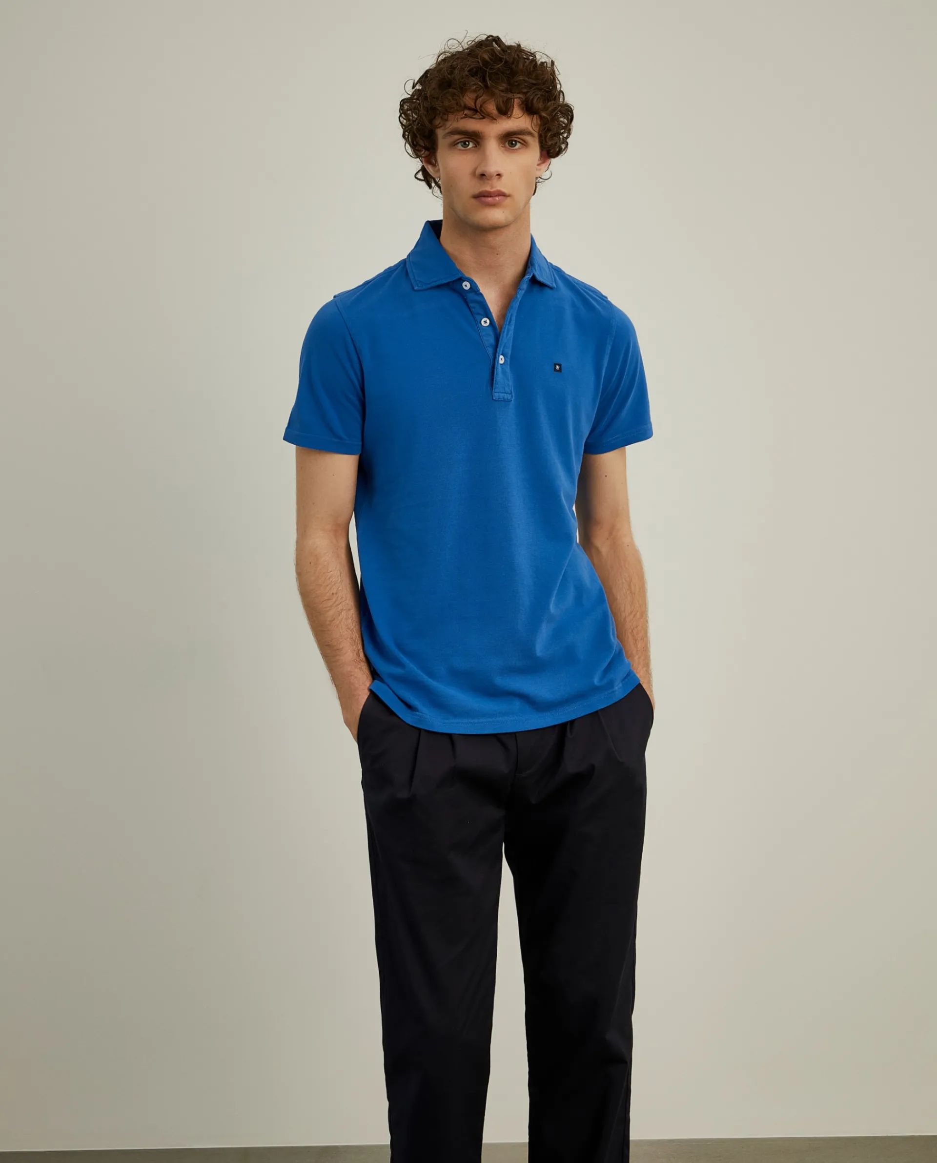 Cheap LION OF PORCHES Polo piqué slim fit garment dye 570 Azul Porto