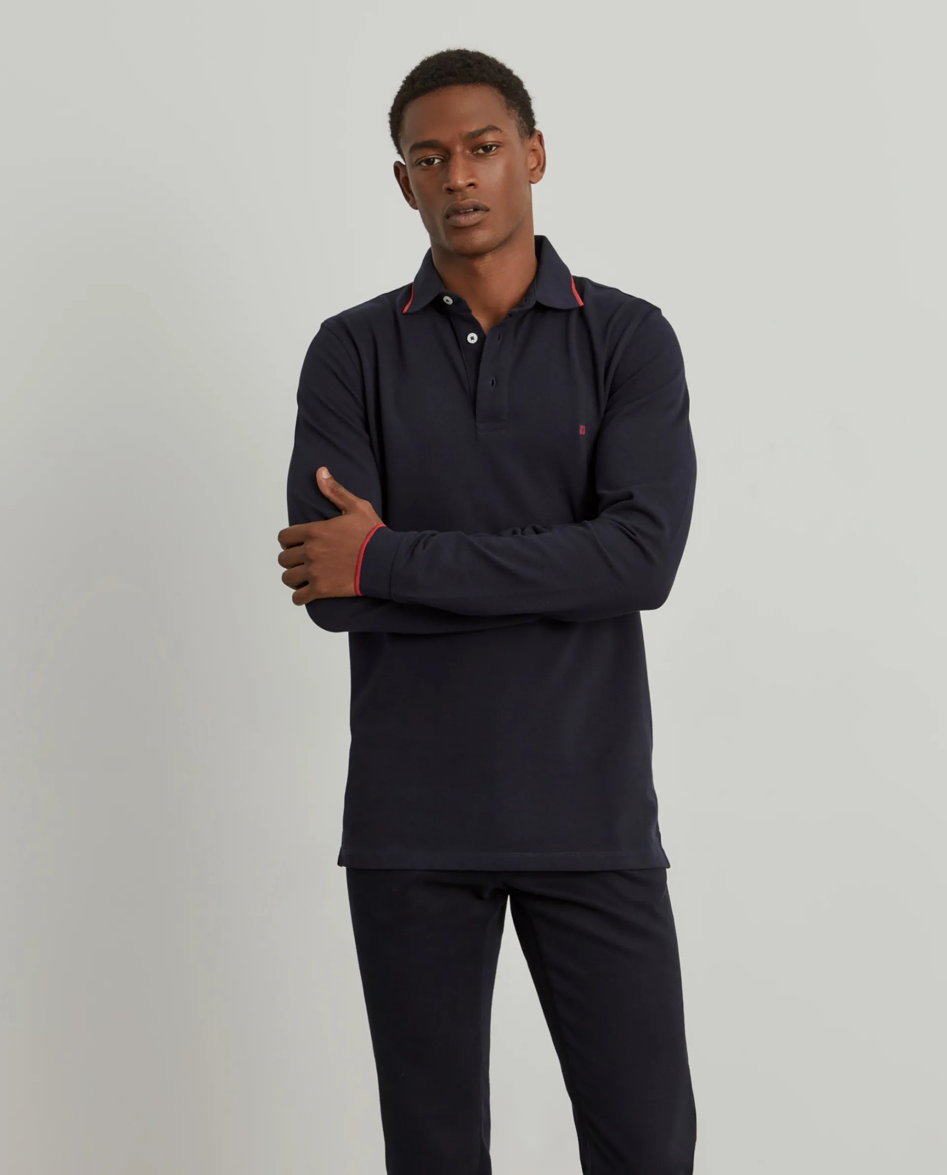 Cheap LION OF PORCHES Polo piqué slim fit manga comprida 599 Marinho