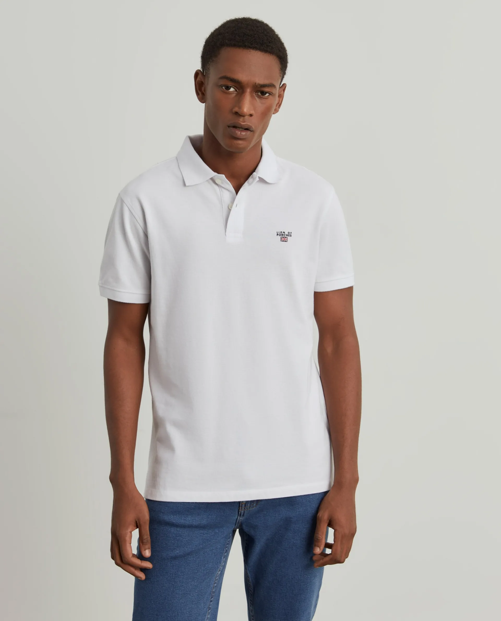 Flash Sale LION OF PORCHES Polo slim fit 001 Branco