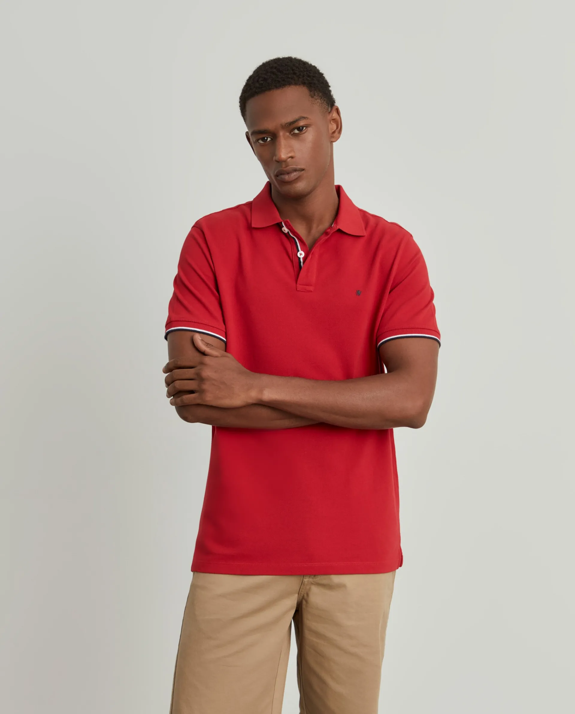 Best Sale LION OF PORCHES Polo slim fit em algodão 350 Vermelho