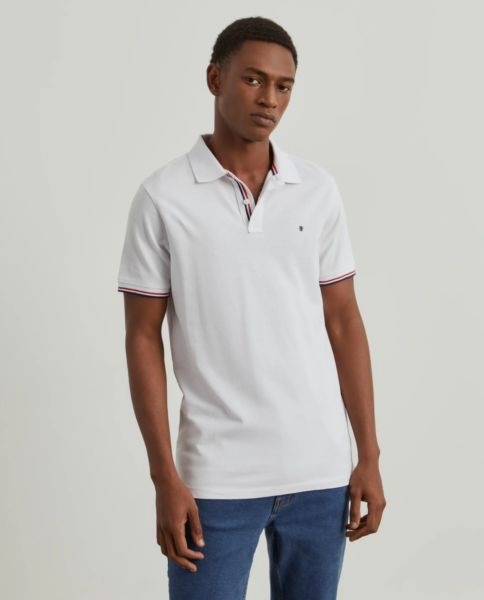 Flash Sale LION OF PORCHES Polo slim fit em algodão 001 Branco