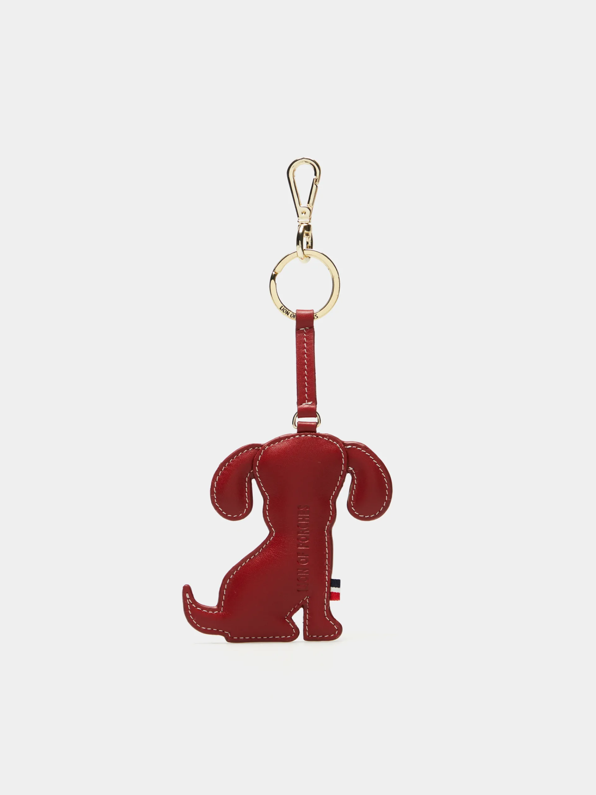 Outlet LION OF PORCHES Porta-chaves cão 100% pele 350 Vermelho