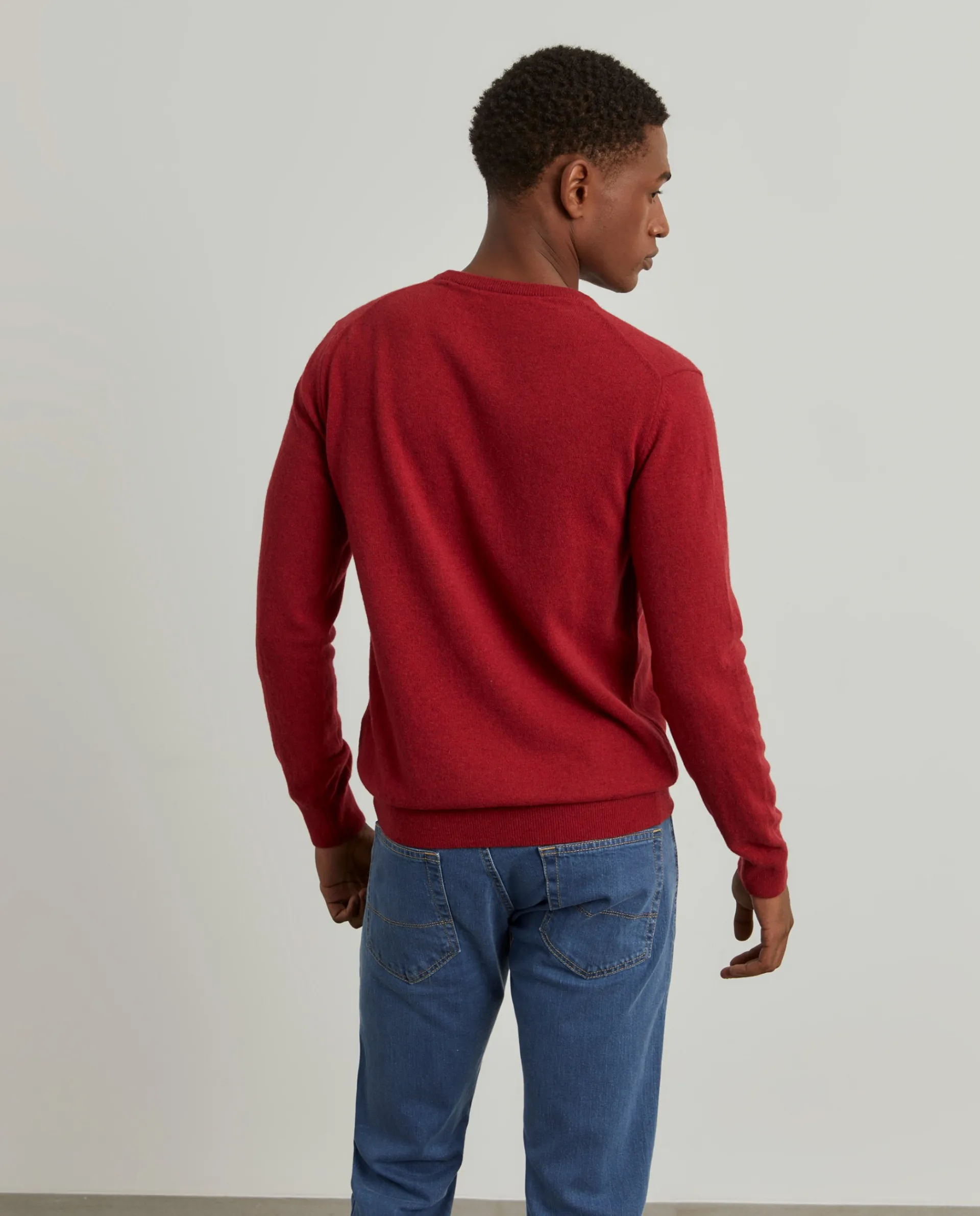 Cheap LION OF PORCHES Pullover decote em V mistura de lã 360 Vermelho