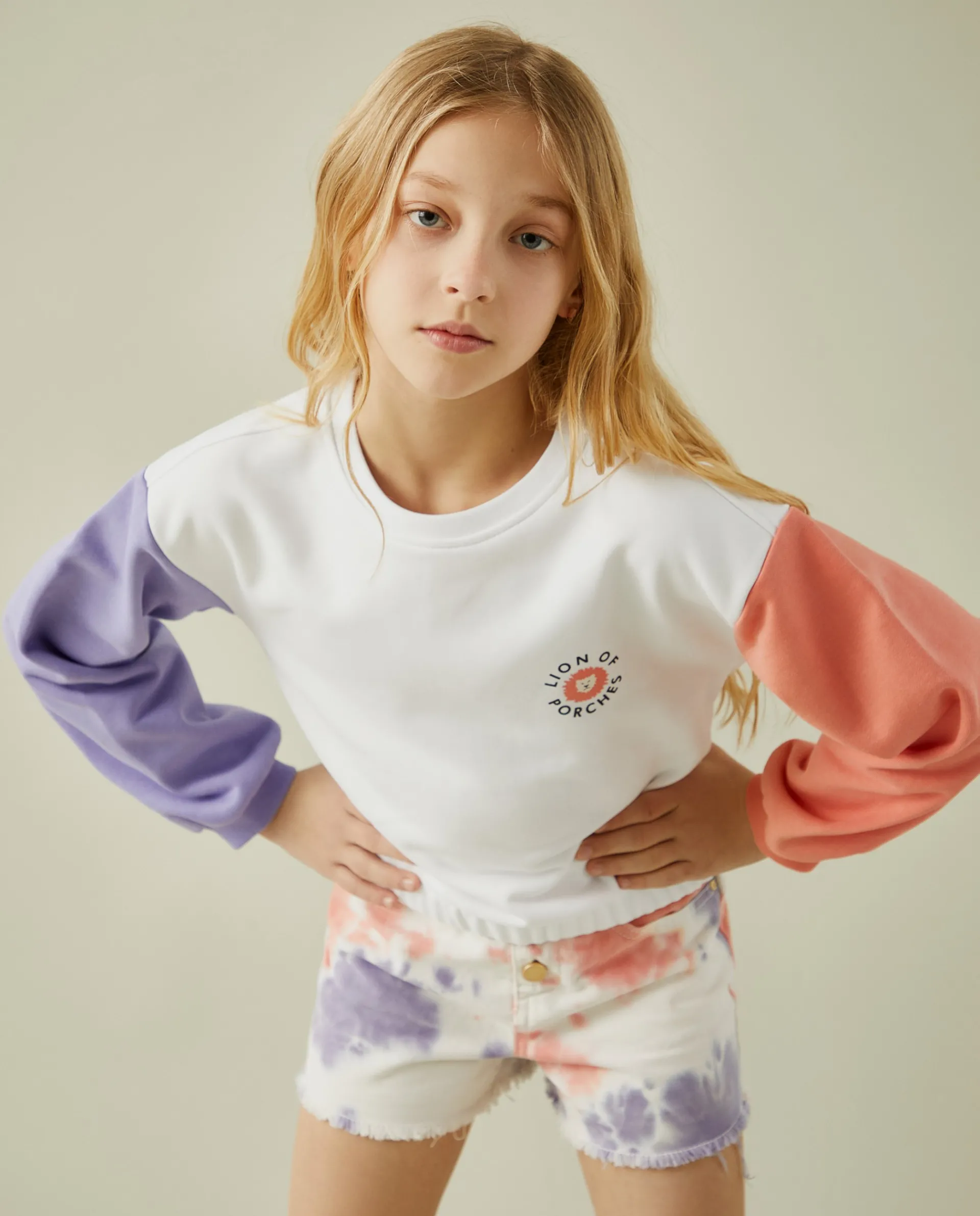 Online LION OF PORCHES Sweater colorblock em algodão 001 Branco