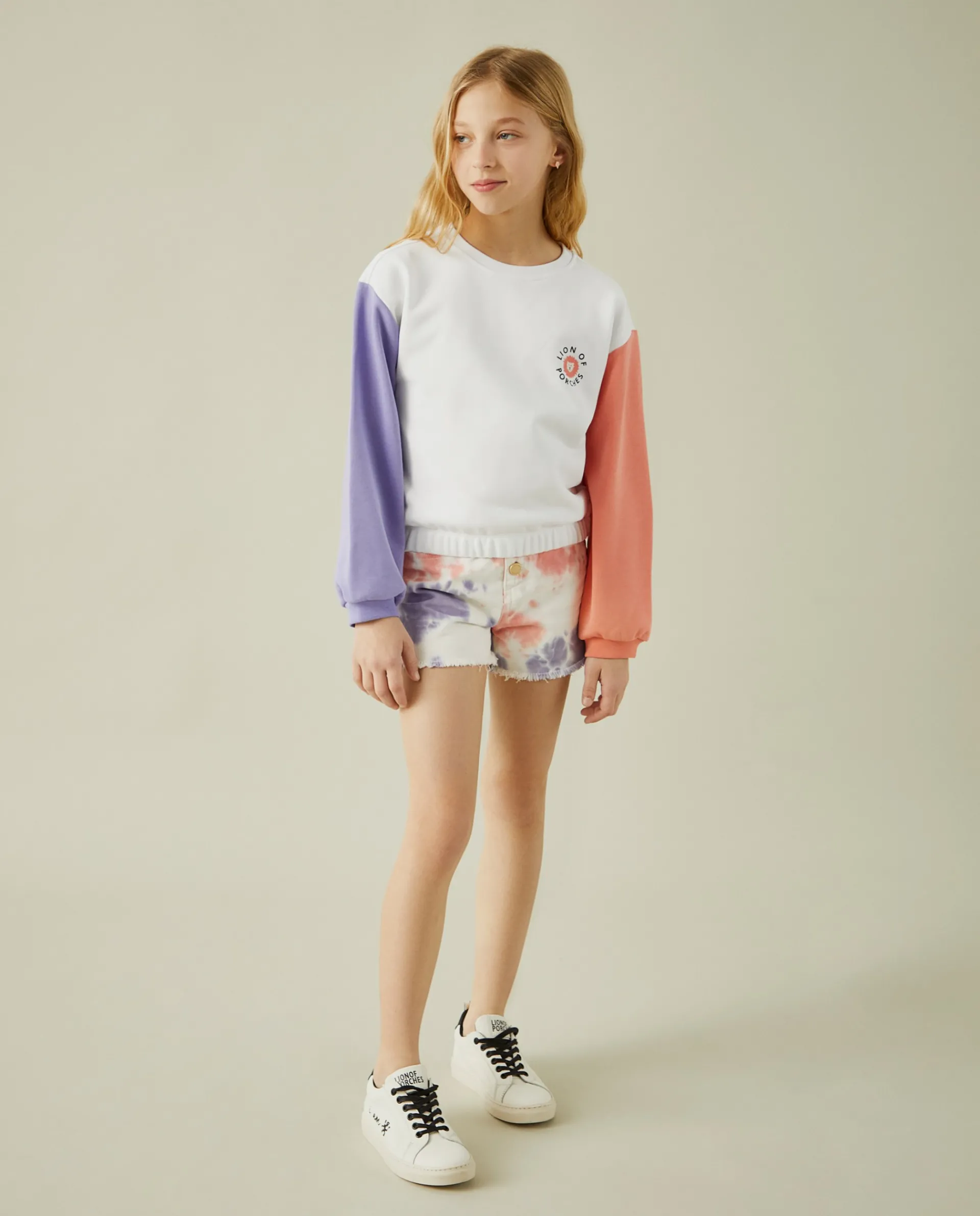 Online LION OF PORCHES Sweater colorblock em algodão 001 Branco