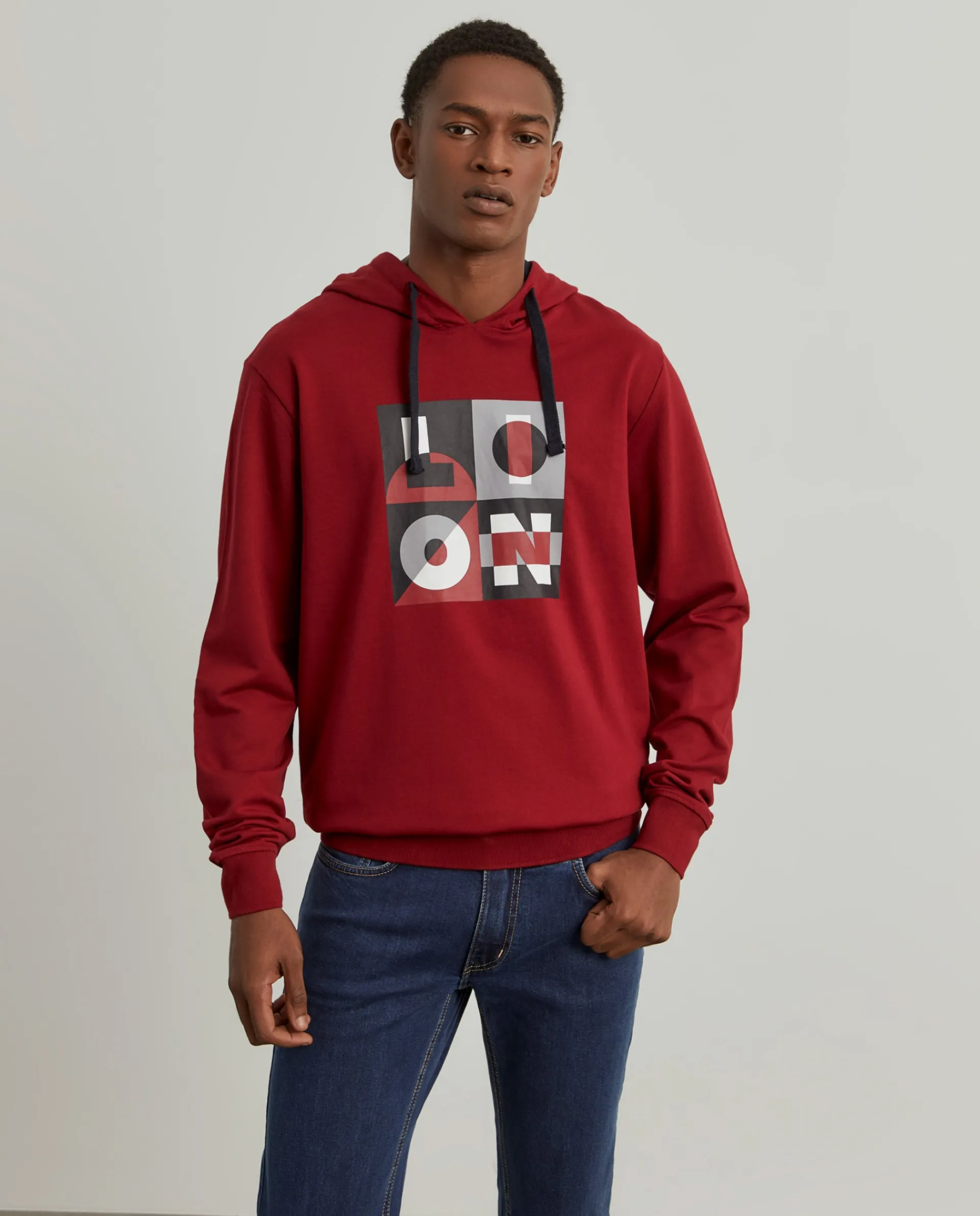 Clearance LION OF PORCHES Sweater com estampado e capuz 360 Vermelho