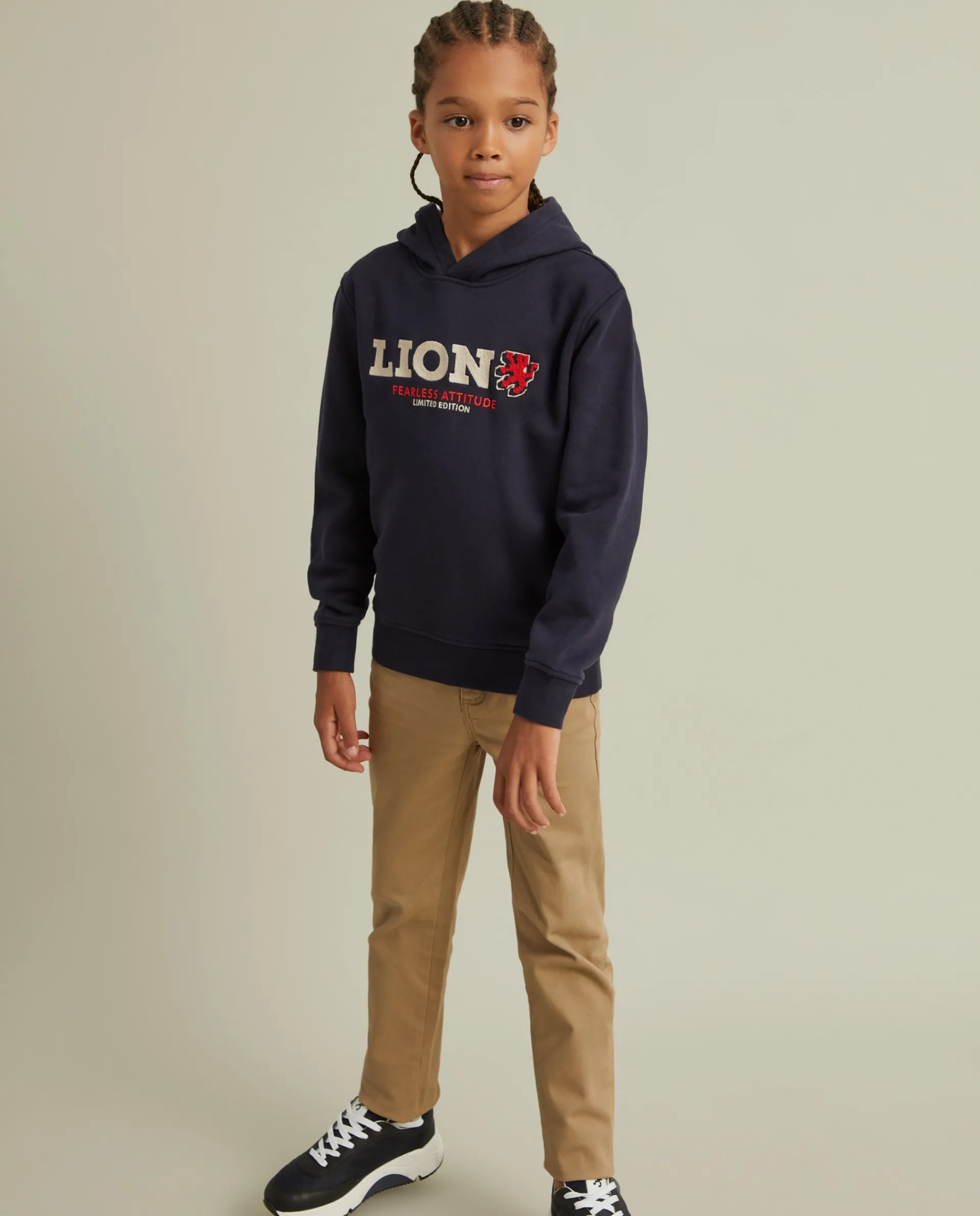 Shop LION OF PORCHES Sweater de algodão com capuz 599 Marinho