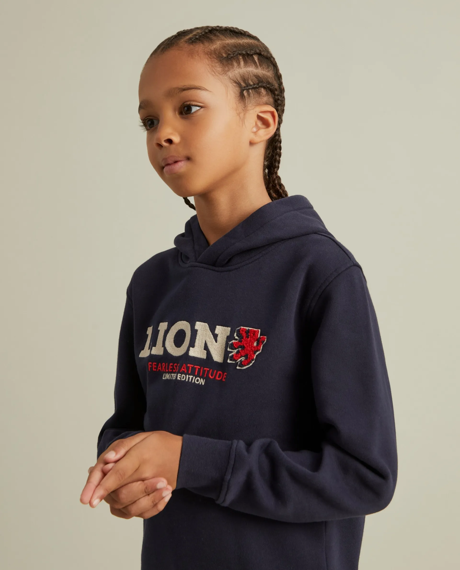 Shop LION OF PORCHES Sweater de algodão com capuz 599 Marinho