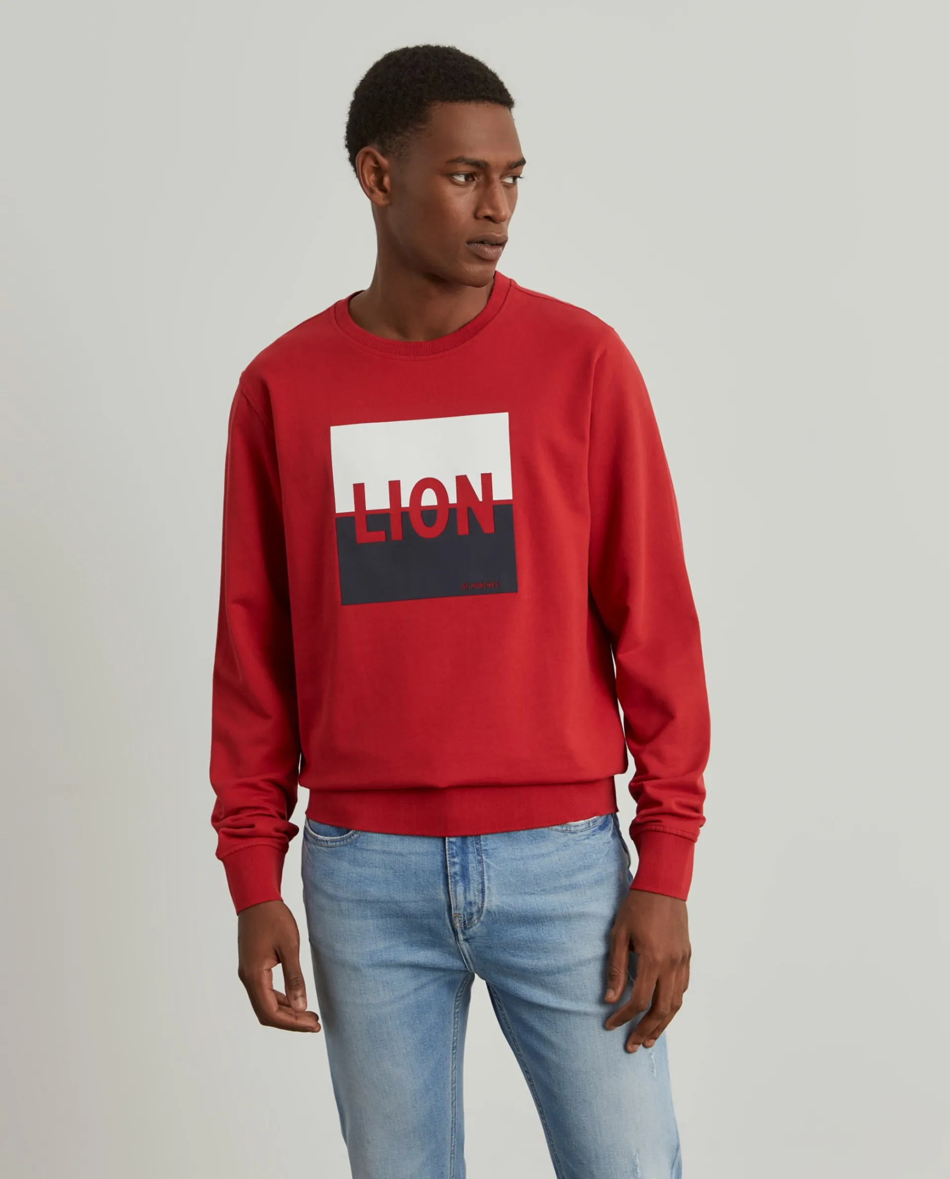 Clearance LION OF PORCHES Sweater de algodão com estampado 350 Vermelho