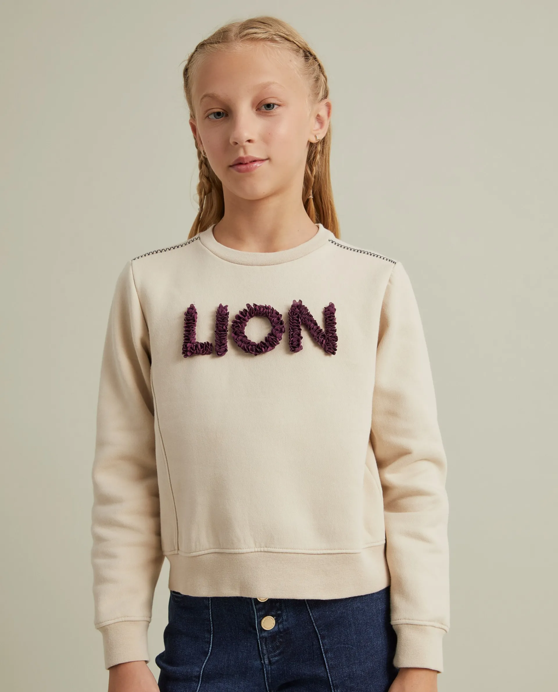 Online LION OF PORCHES Sweater Lion em algodão 035 Bege