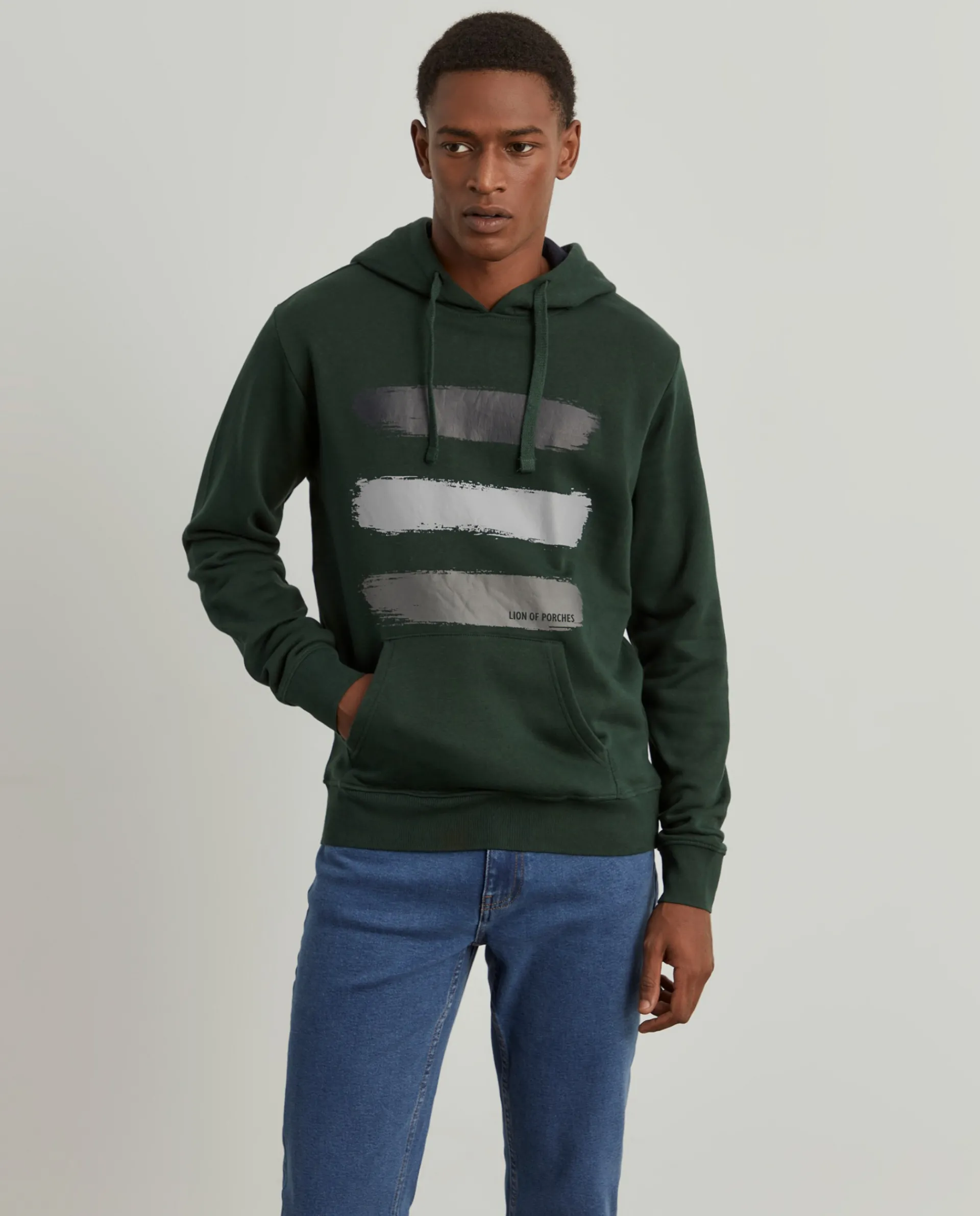 Online LION OF PORCHES Sweatshirt hoodie com estampado 699 Verde Mais Escuro