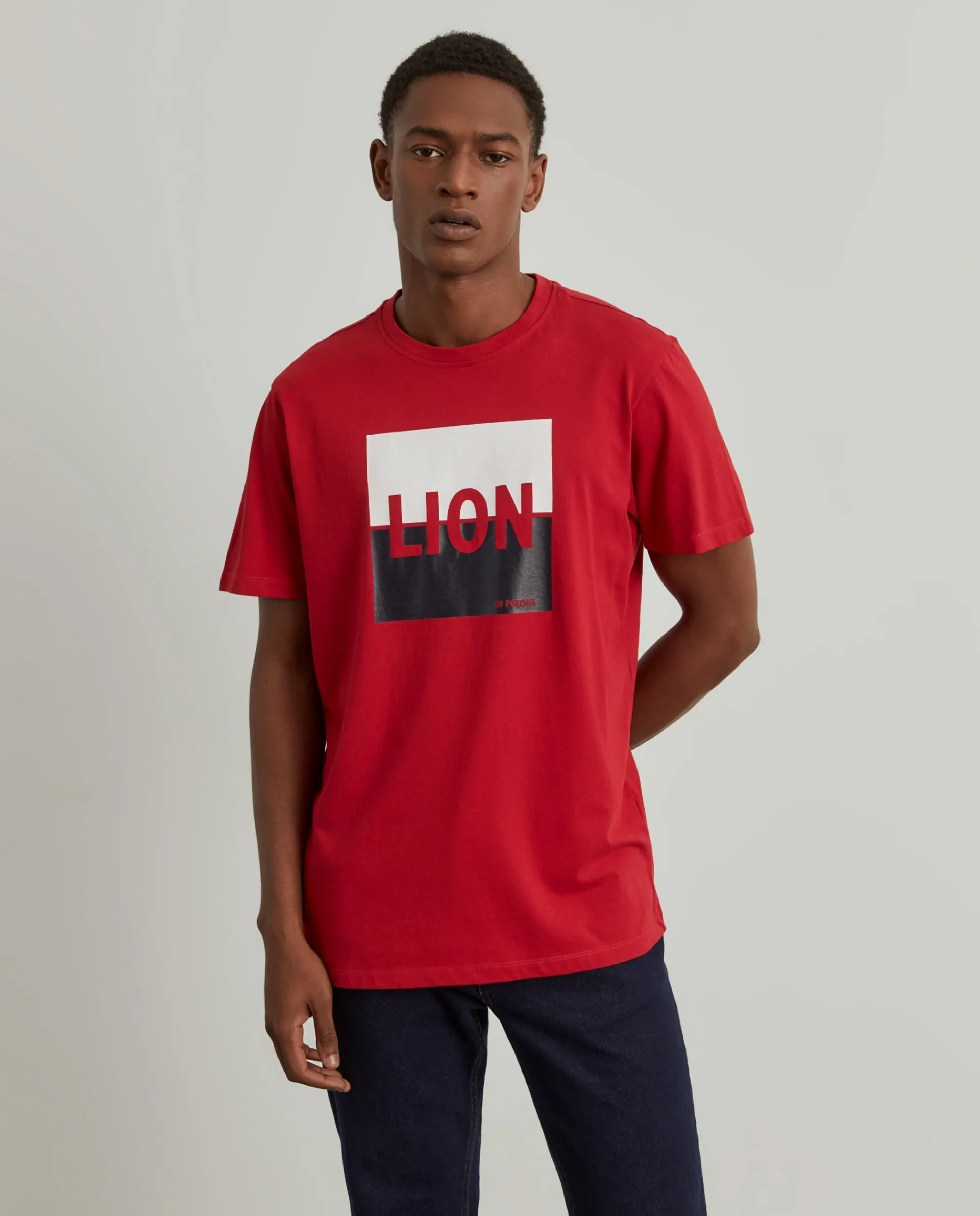 Flash Sale LION OF PORCHES T-shirt de algodão com estampado 350 Vermelho