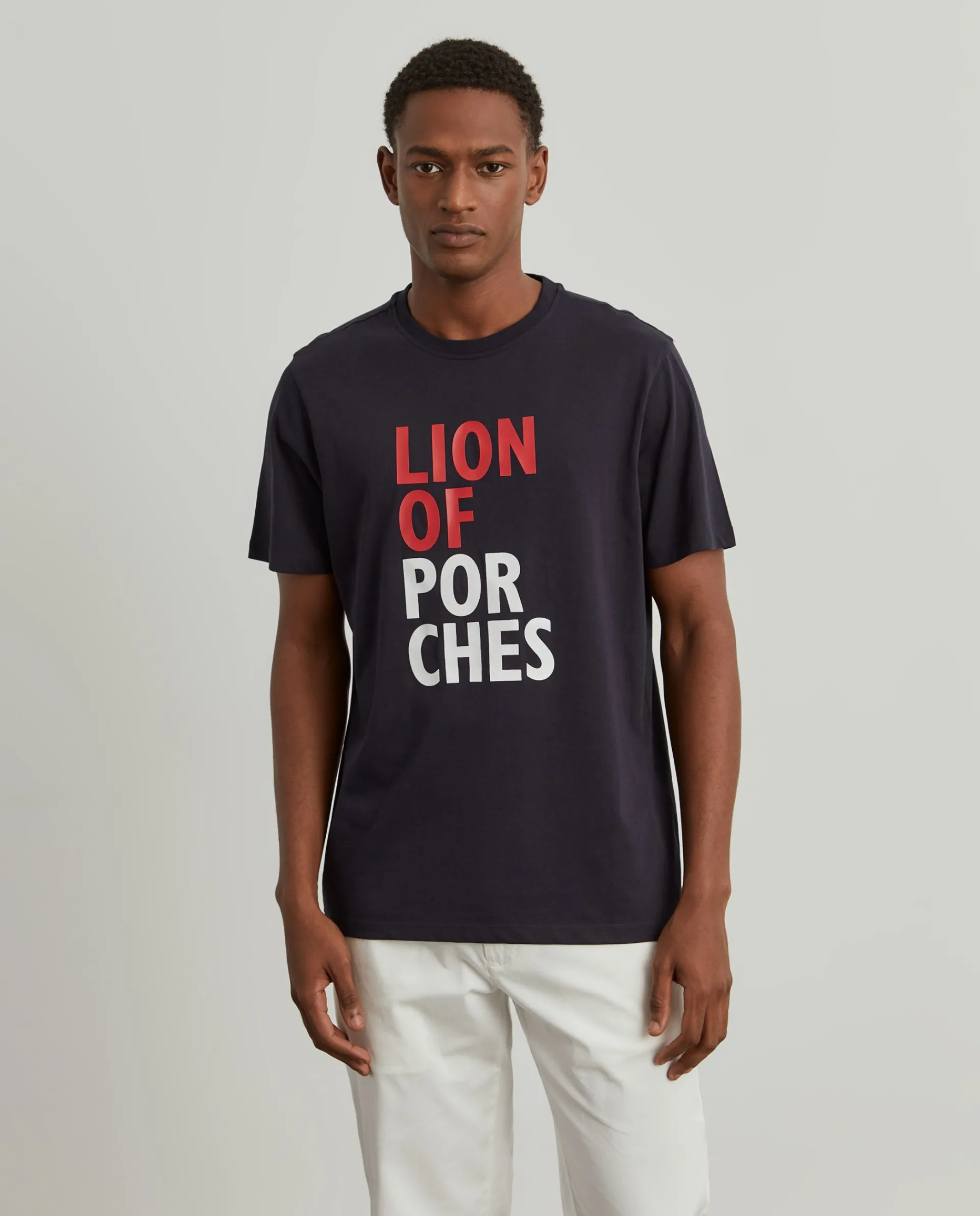 New LION OF PORCHES T-shirt de algodão com estampado 599 Marinho