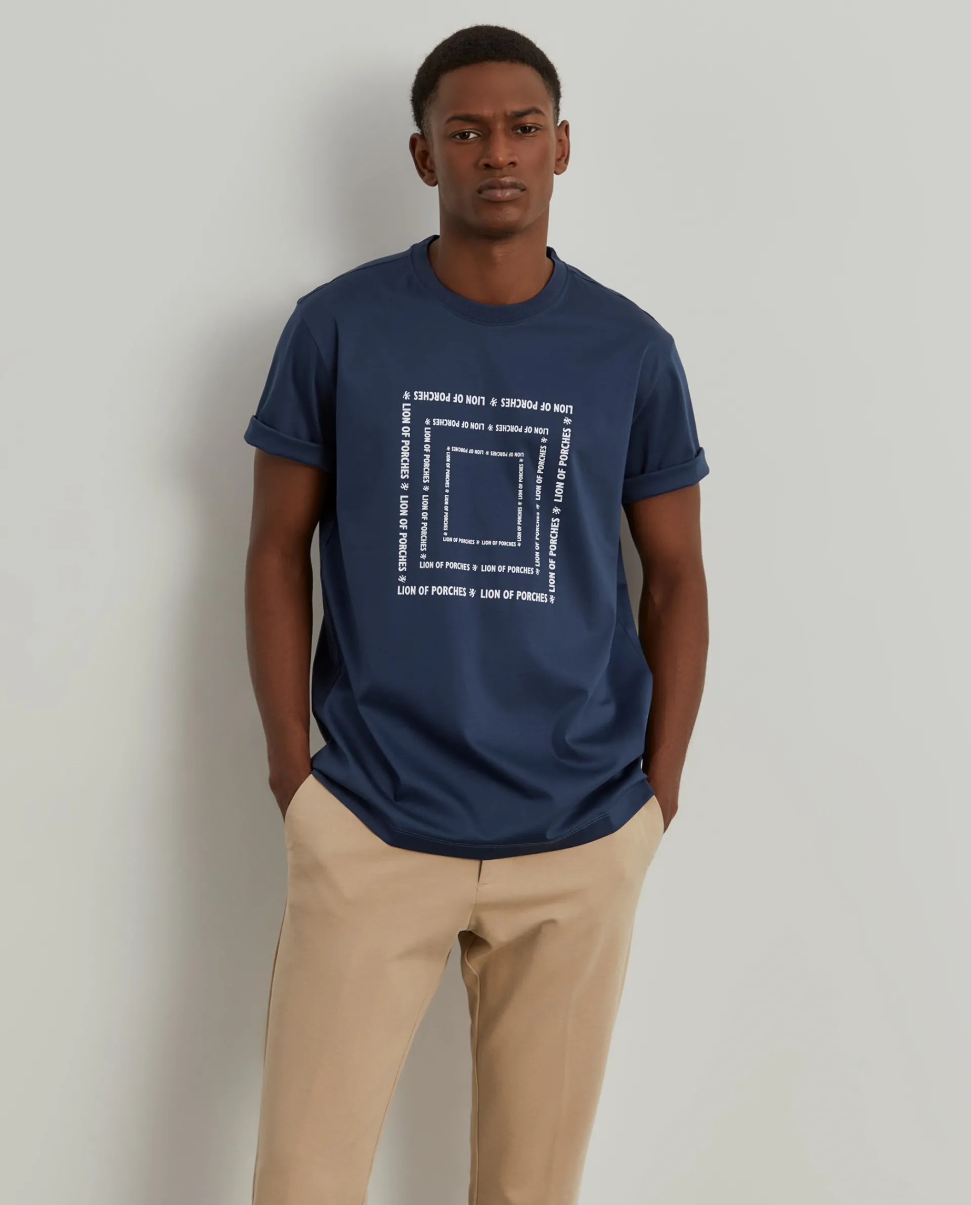 Flash Sale LION OF PORCHES T-shirt de algodão com estampado 580 Azul Indigo