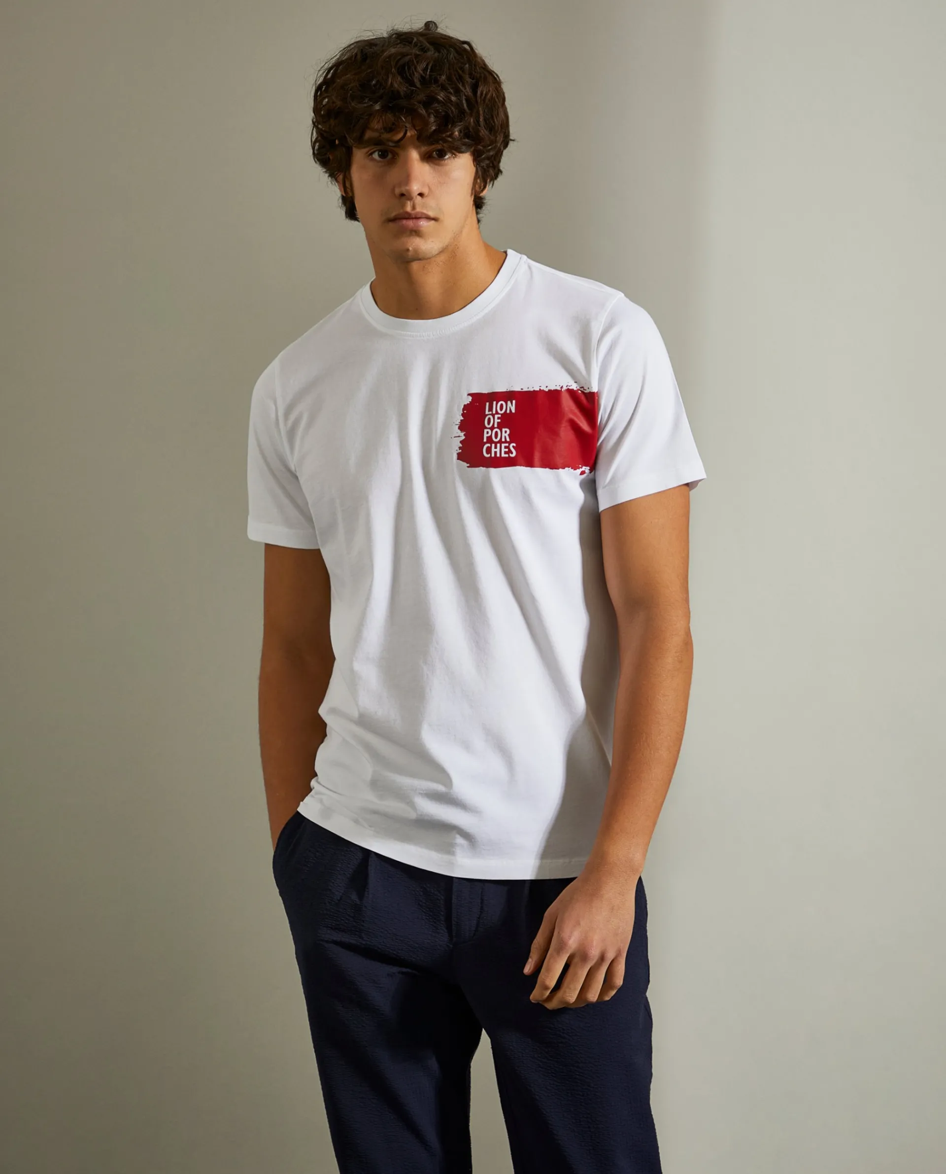 Online LION OF PORCHES T-shirt manga curta 001 Branco