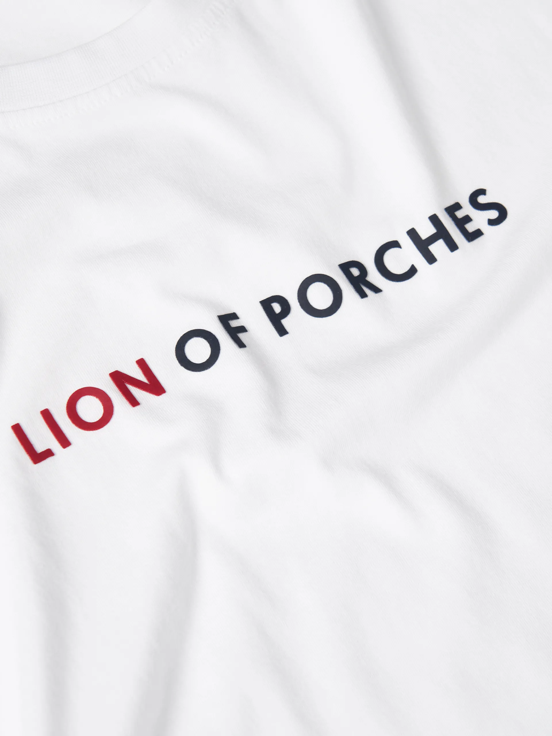 Best Sale LION OF PORCHES T-shirt manga curta em algodão 001 Branco