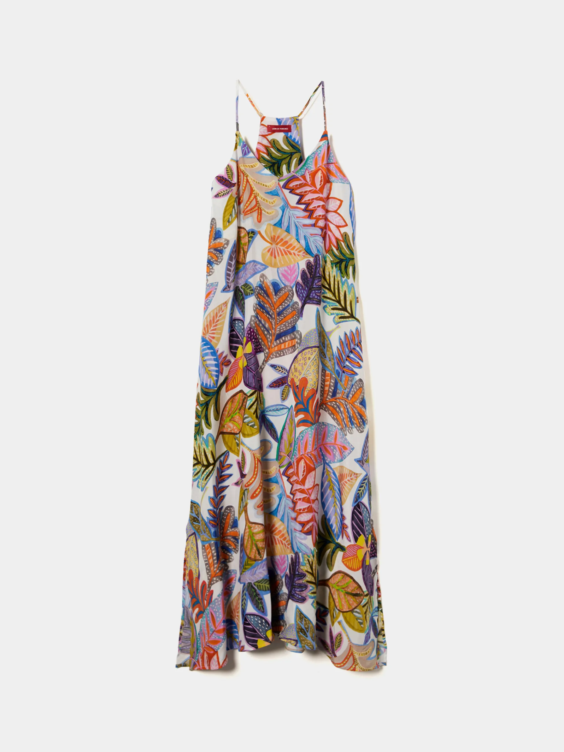 Online LION OF PORCHES Vestido fluido de alças com padrão colorido 250 Laranja